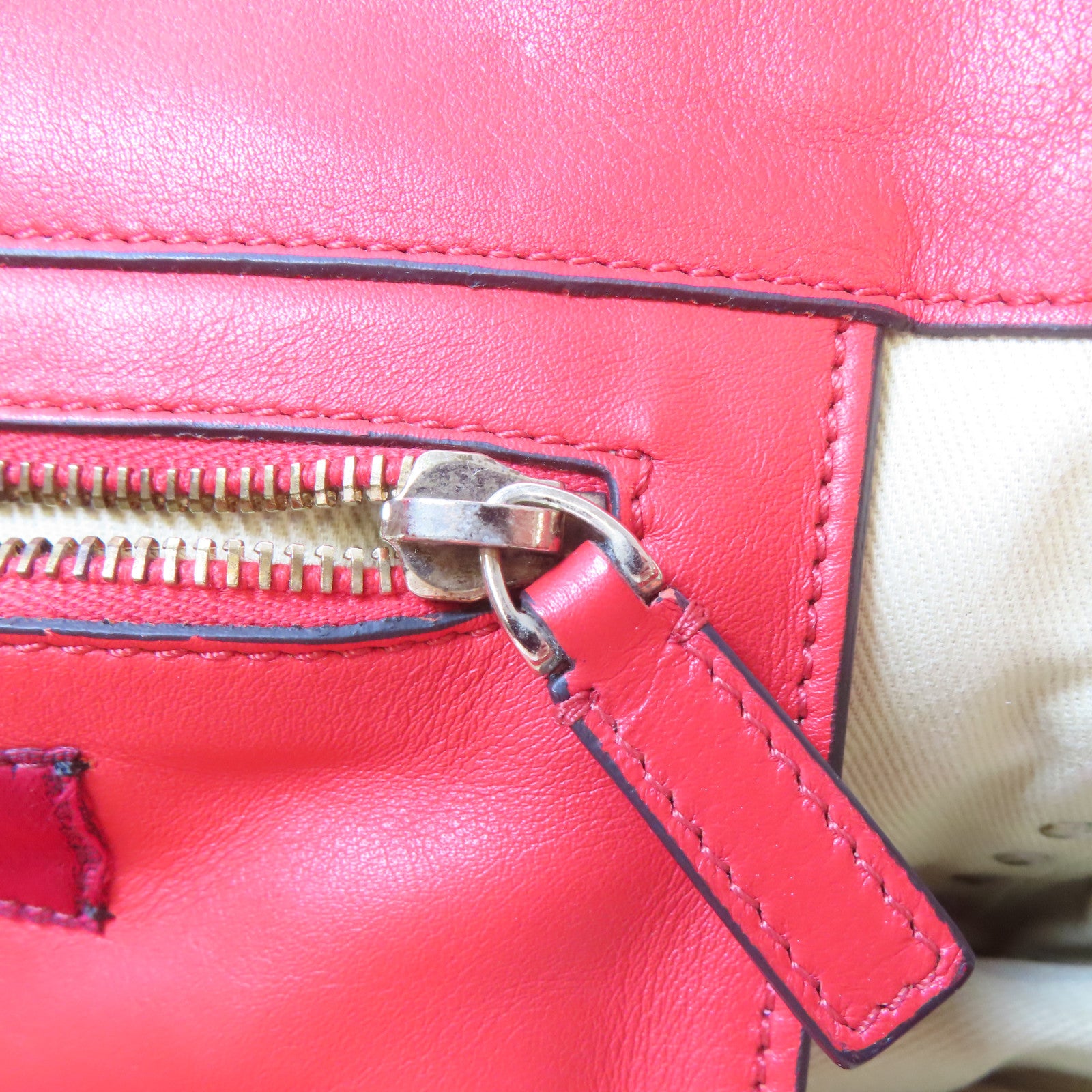Valentino 牛皮皮革2 Way Shoulder Bag金扣手挽肩背兩用袋紅色
