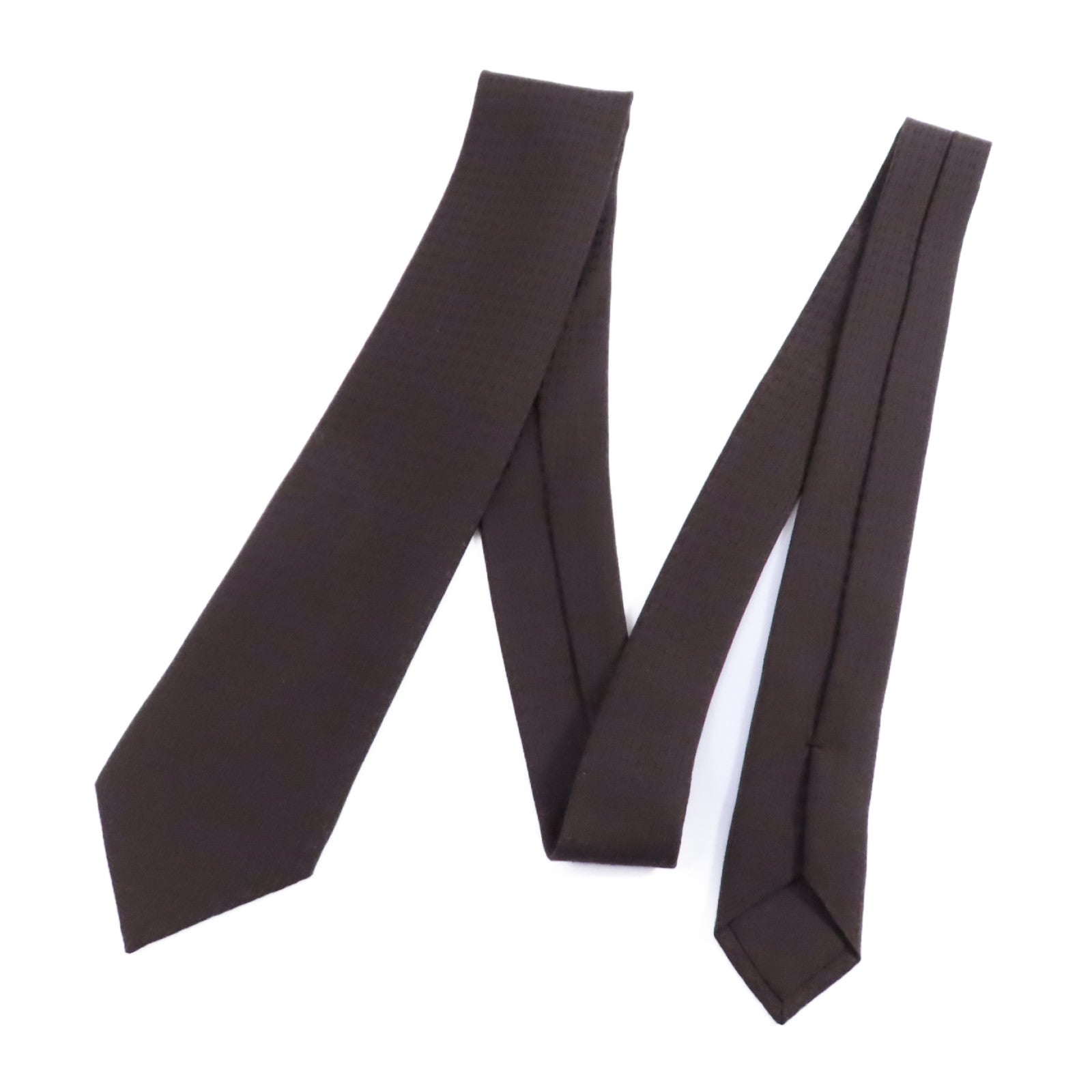 HERMES 絲質Necktie領帶深棕色