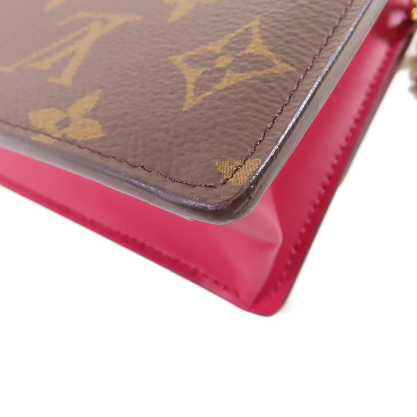 LOUIS VUITTON Monogram Flore Chai Shoulder Bag金扣肩背袋啡色/酒紅色