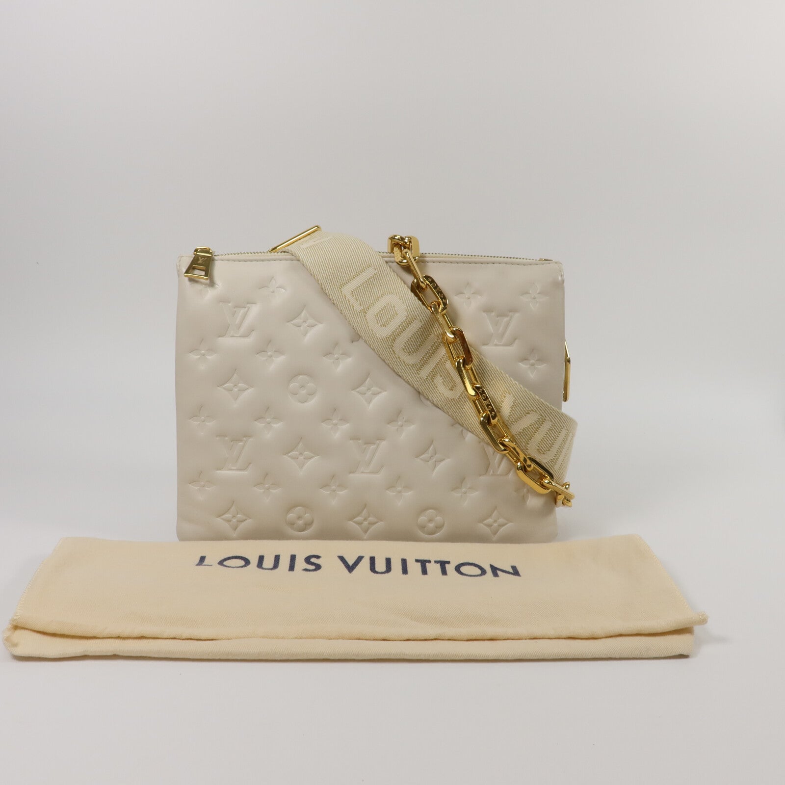 LOUIS VUITTON Monogram Embossed Coussin PM鏈帶肩背袋