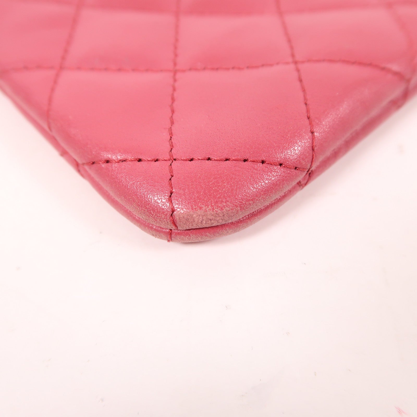 CHANEL 羊皮皮革Pouch Wallet銀扣錢包