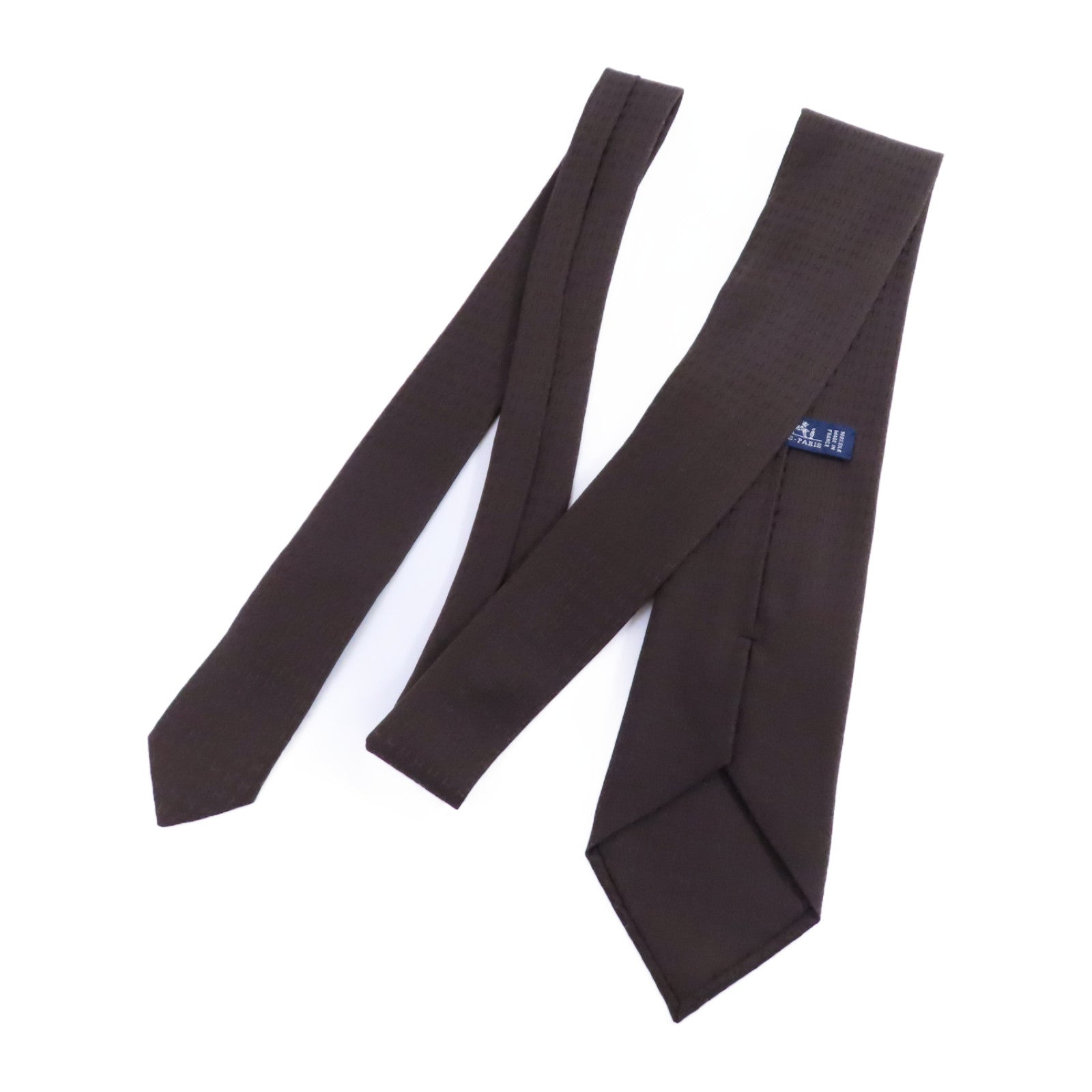 HERMES 絲質Necktie領帶深棕色