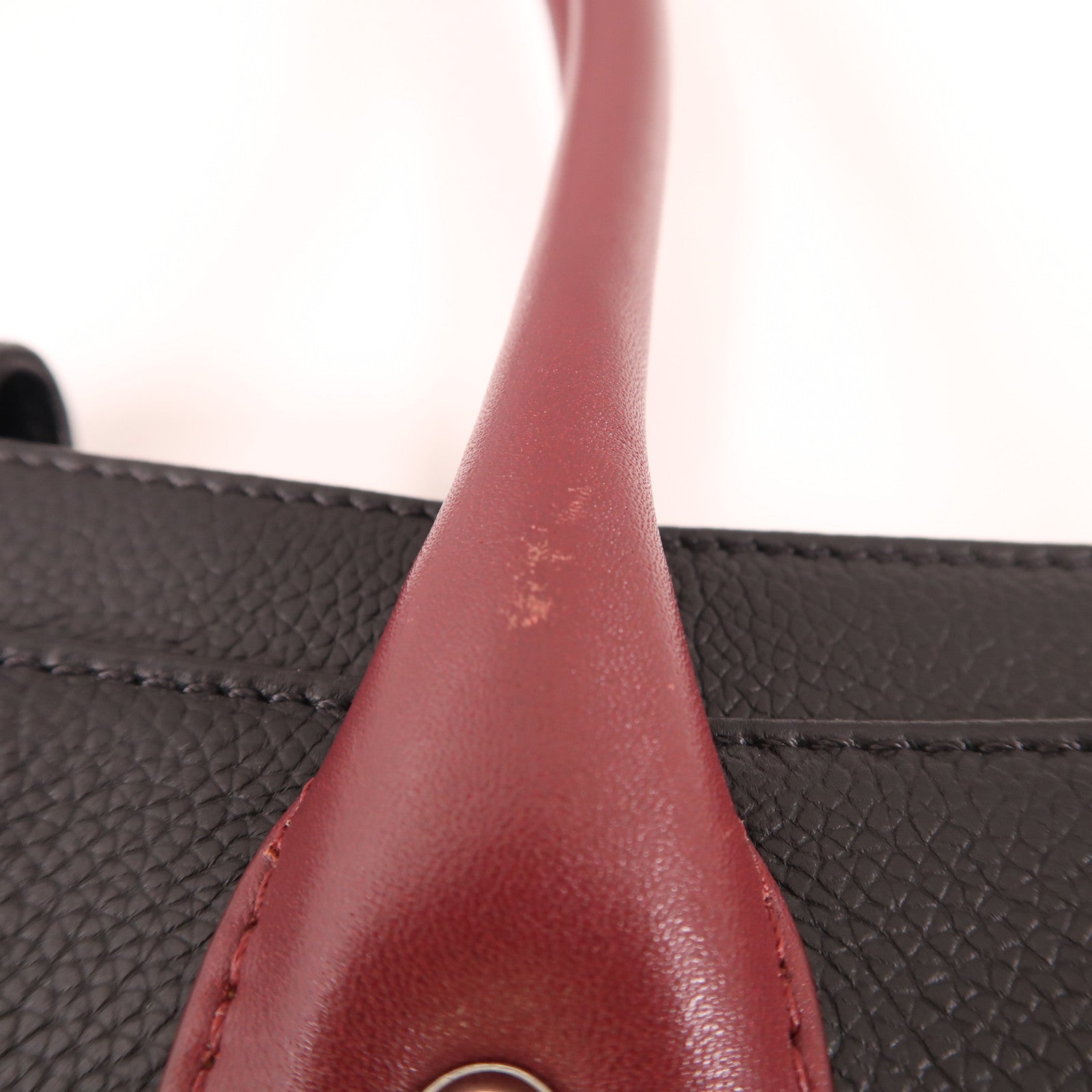 CHANEL CC SHW 2 Way Shoulder Bag Handbag Calfskin Black Red