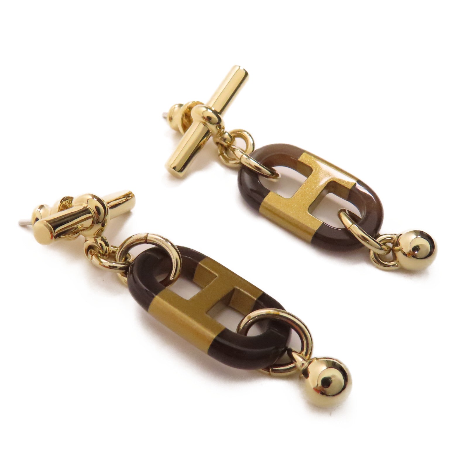 HERMES 金屬/水牛角Sur Mer Earrings耳環