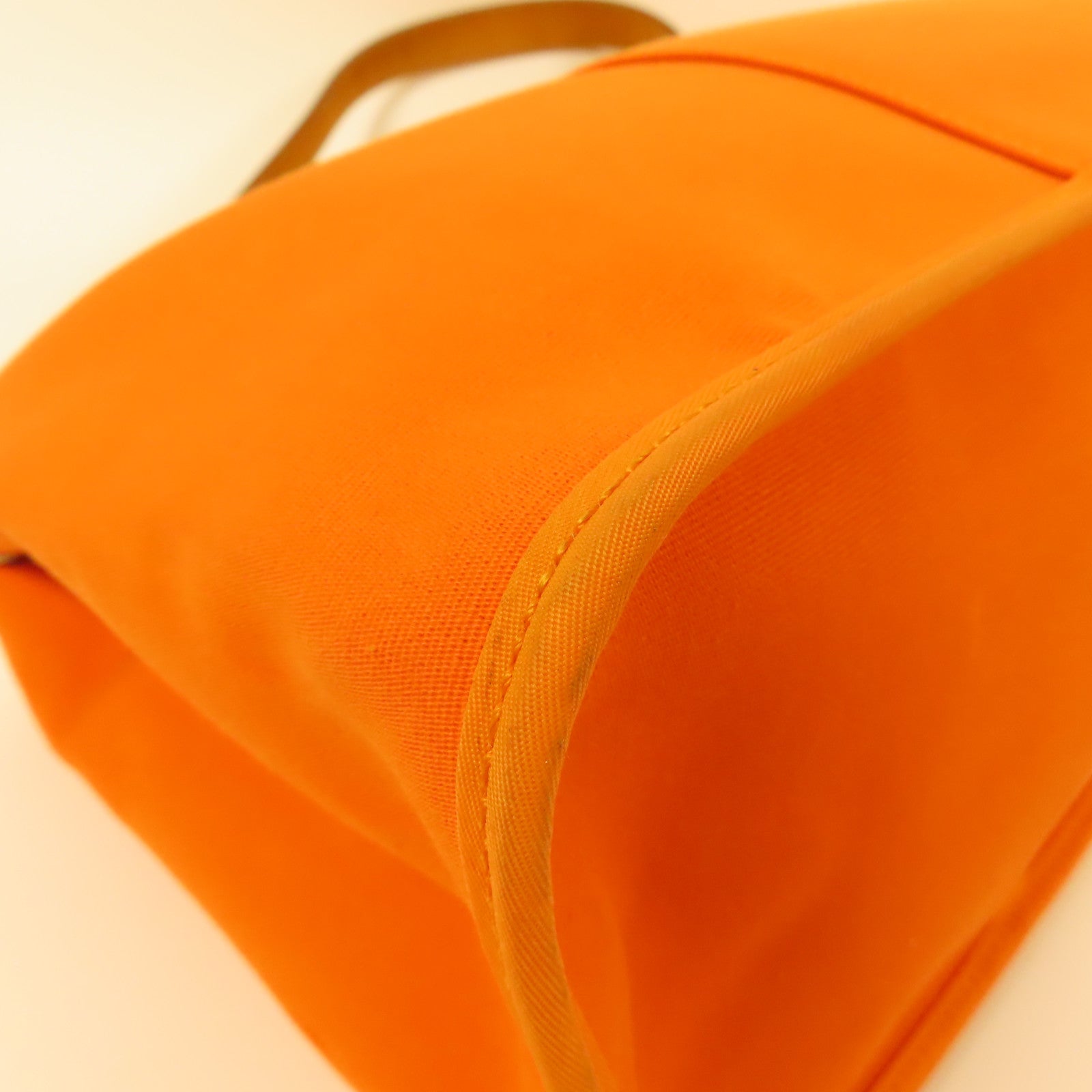 HERMES 帆布Cabag銀扣手挽肩背兩用袋Orange