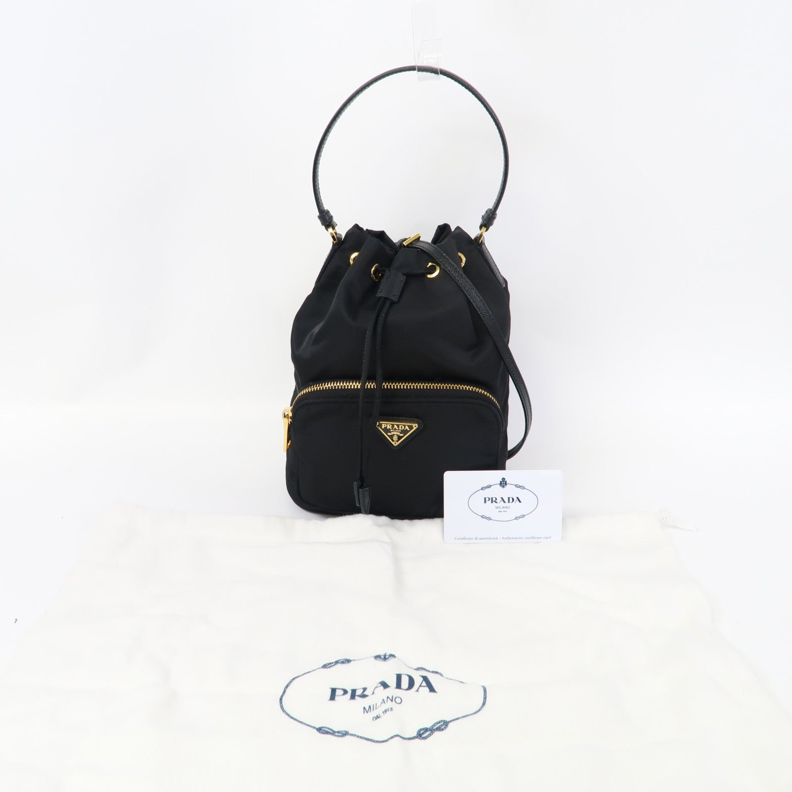 PRADA 尼龍2 Way Shoulder Bag金扣手挽肩背兩用袋黑色