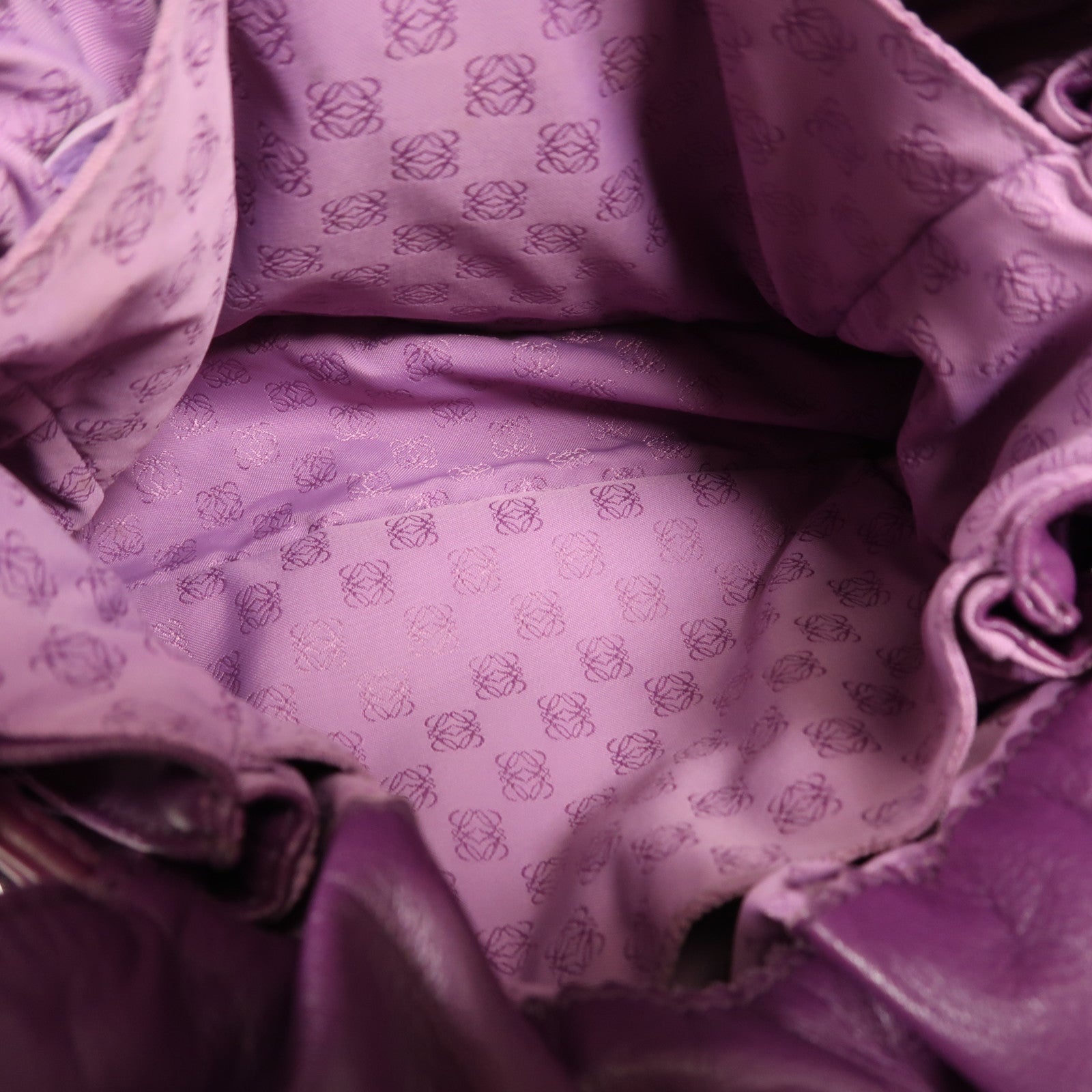 LOEWE GHW Shoulder Bag Lambskin Leather Purple