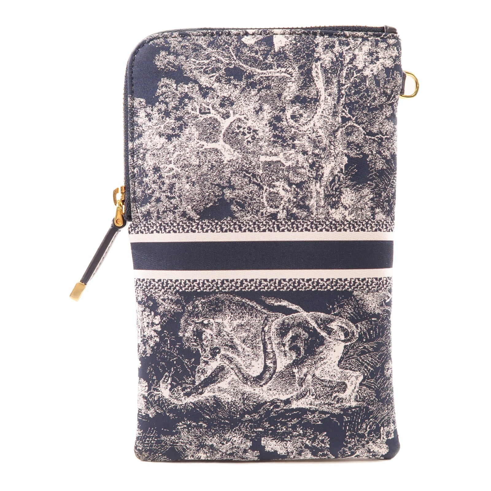 Dior 尼龍Shoulder Bag金扣肩背袋深藍色/白色