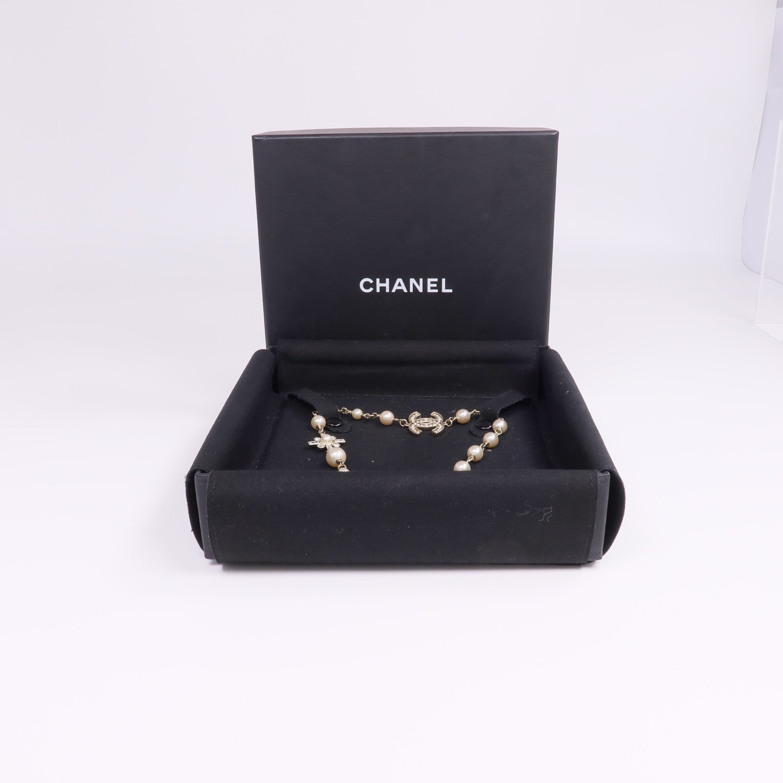 CHANEL 金屬/水晶Necklace金扣項鍊