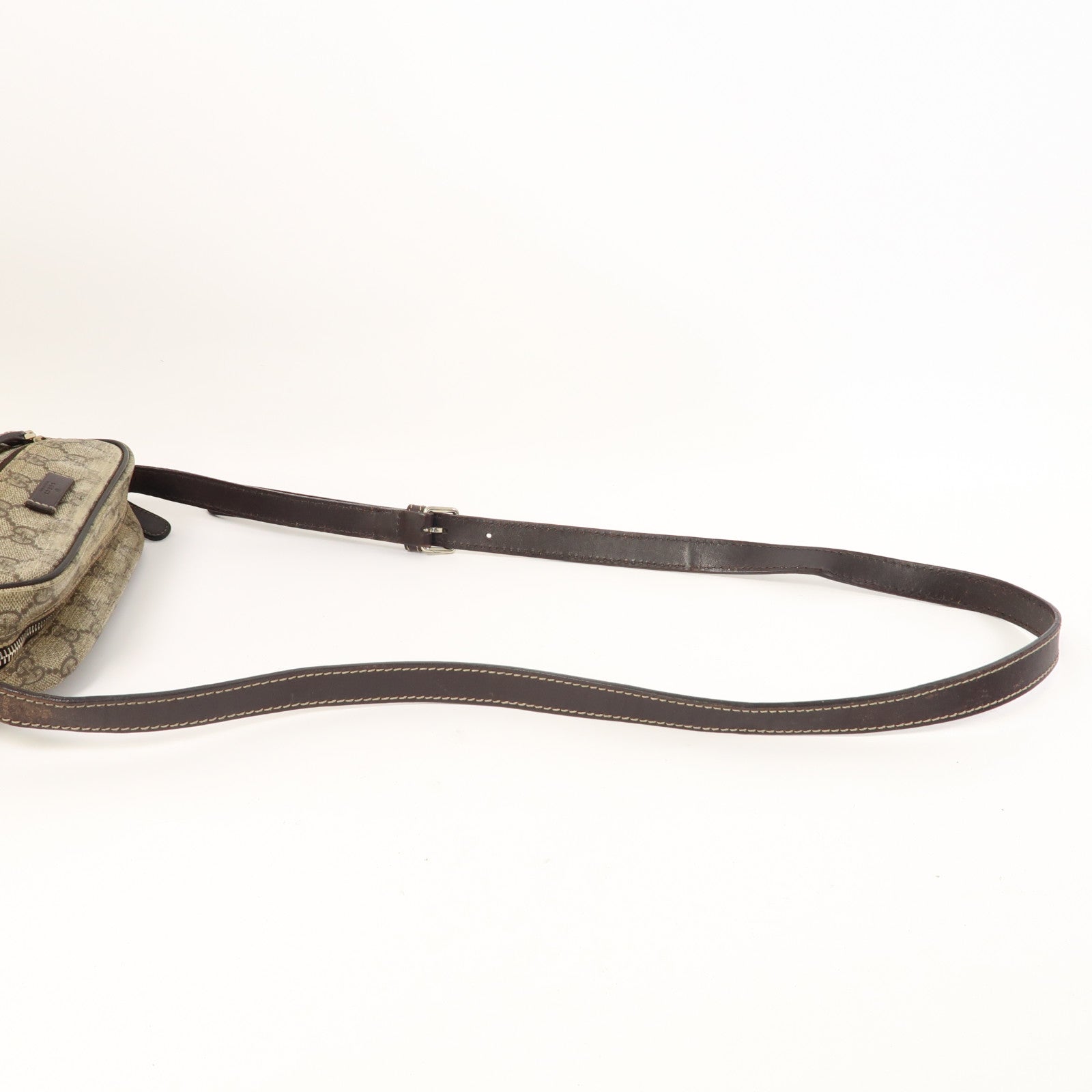 GUCCI 【激減優惠】塗層帆布Shoulder Bag金扣啡色