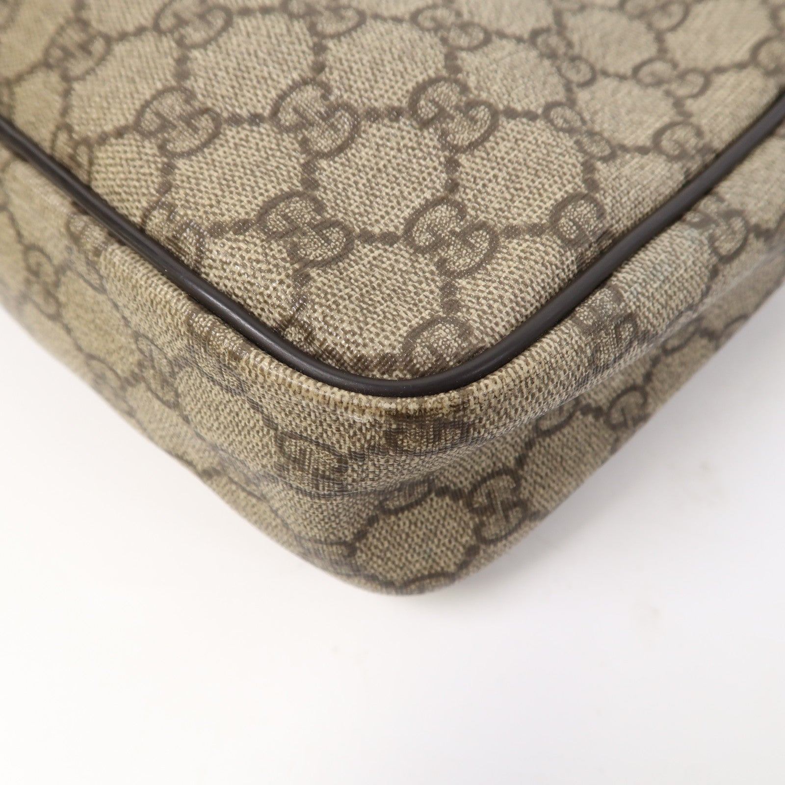 GUCCI 【激減優惠】塗層帆布Shoulder Bag金扣啡色