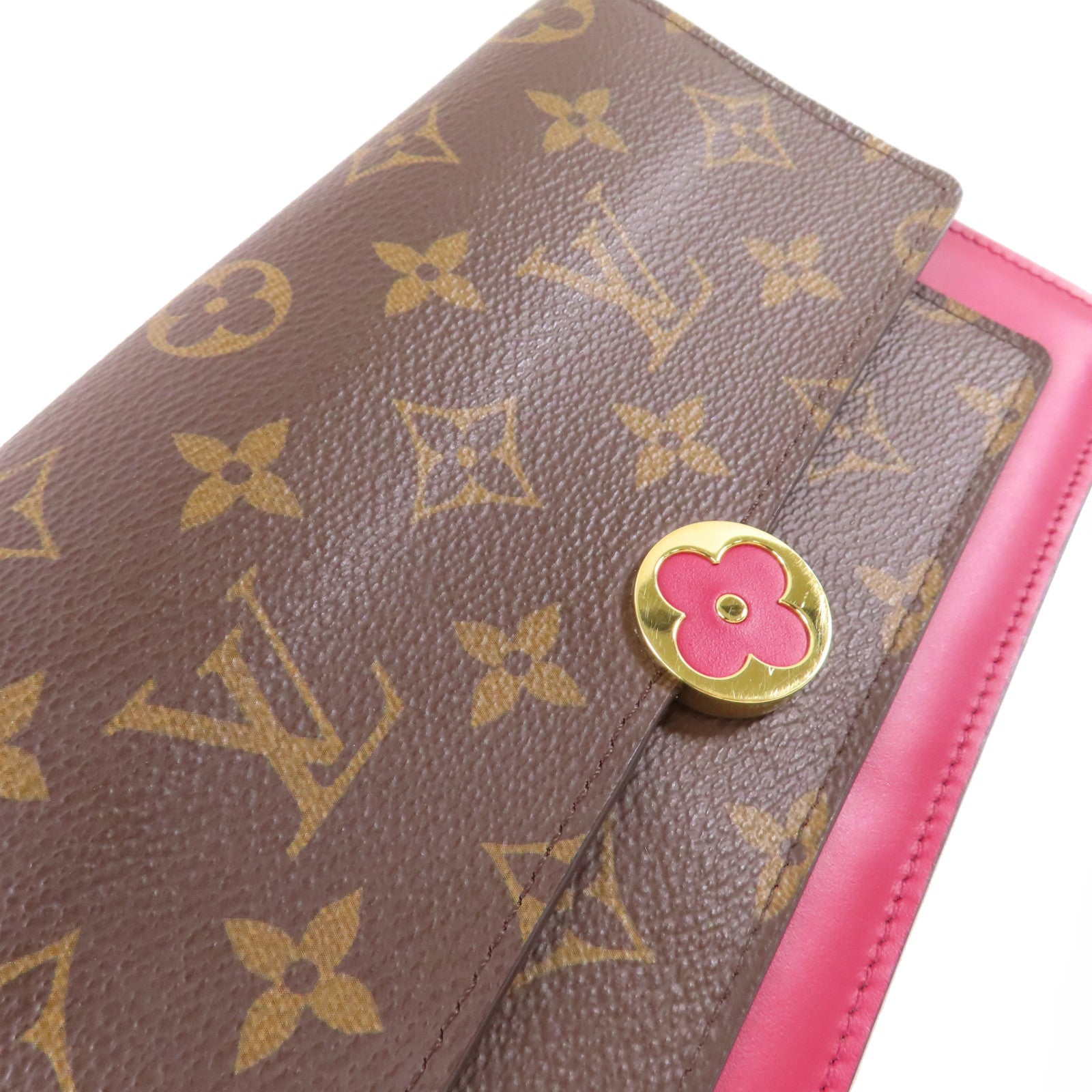 LOUIS VUITTON Monogram Flore Chai Shoulder Bag金扣肩背袋啡色/酒紅色