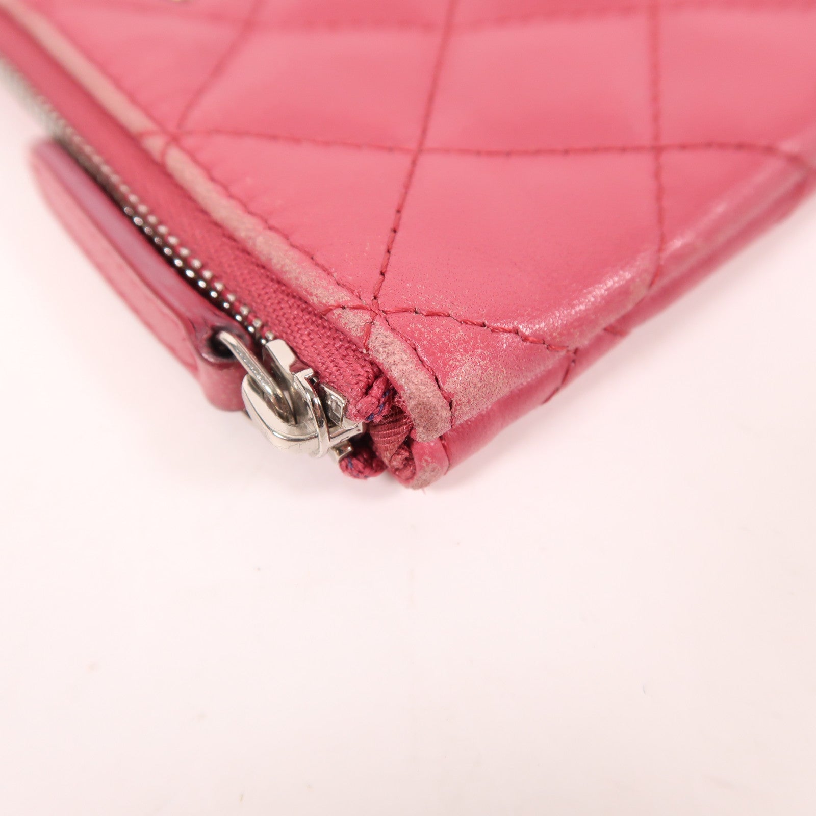 CHANEL 羊皮皮革Pouch Wallet銀扣錢包