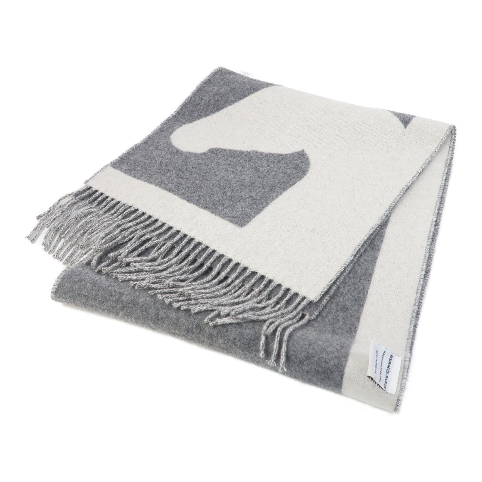 HERMES Cashmere Scarf圍巾灰色