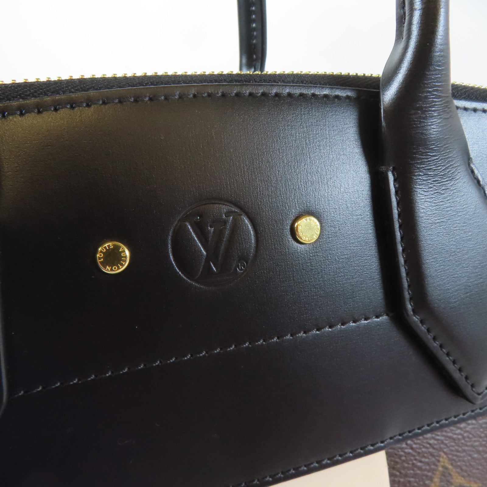 LOUIS VUITTON Monogram City Steamer MM金扣手挽肩背兩用袋黑色/啡色/紅色