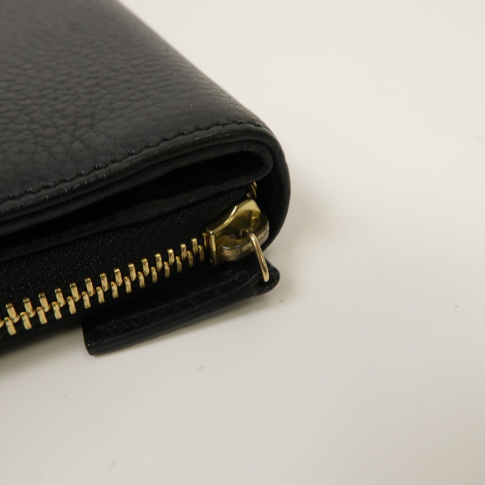 GUCCI 【激減優惠】牛皮皮革Long Wallet金扣長錢包黑色