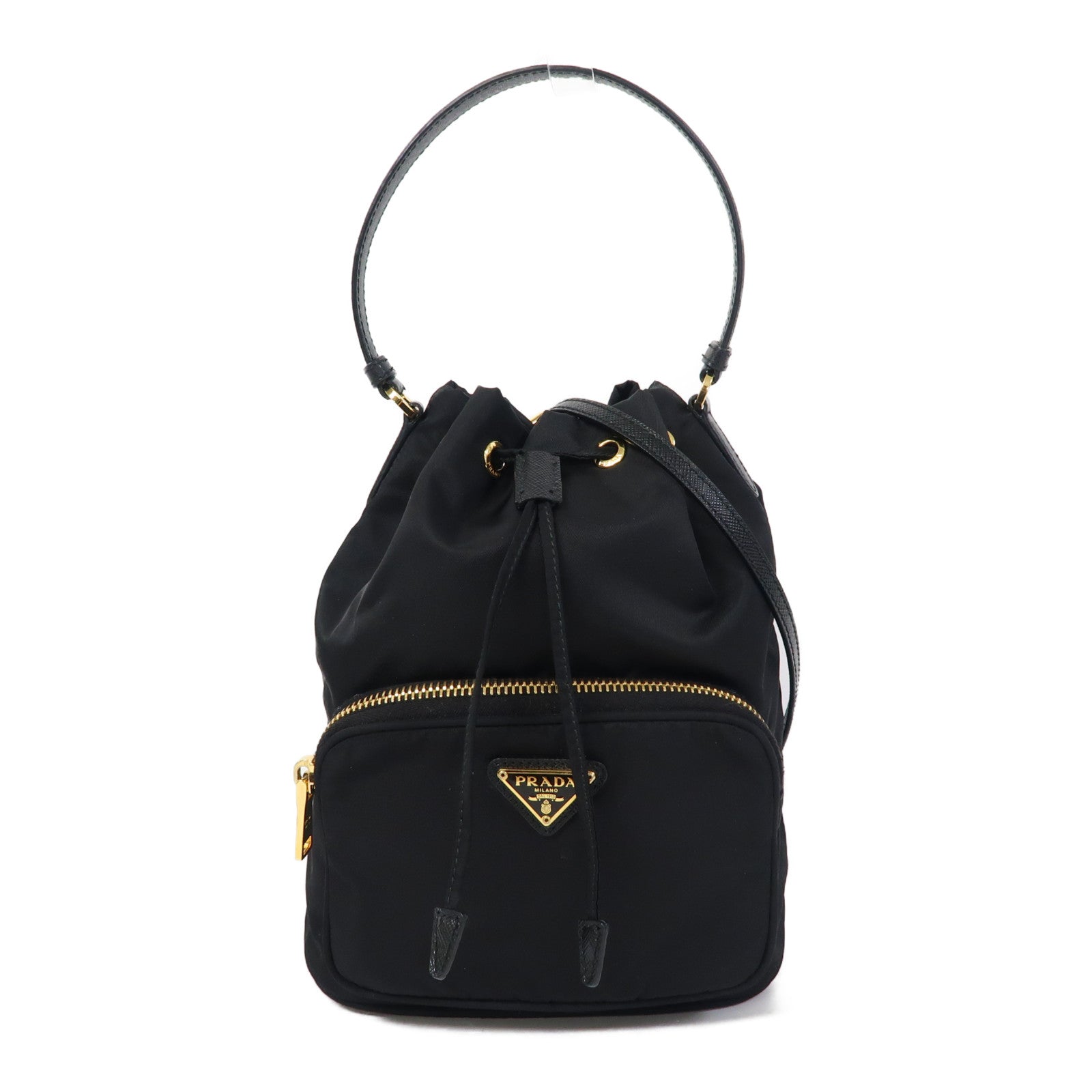 PRADA 尼龍2 Way Shoulder Bag金扣手挽肩背兩用袋黑色