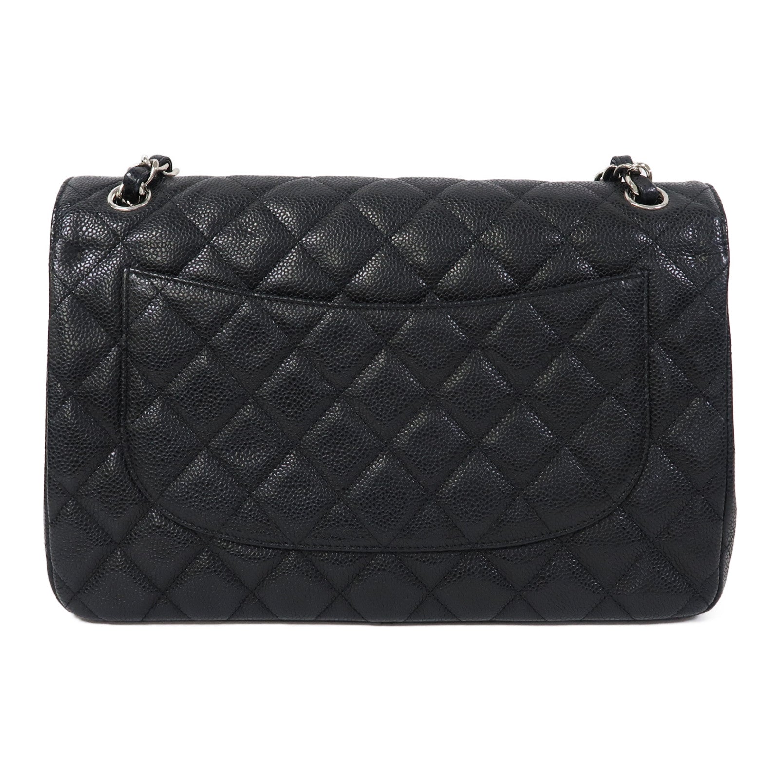 CHANEL 【激減優惠】菱格Caviar皮革Classic銀扣鏈帶肩背袋黑色