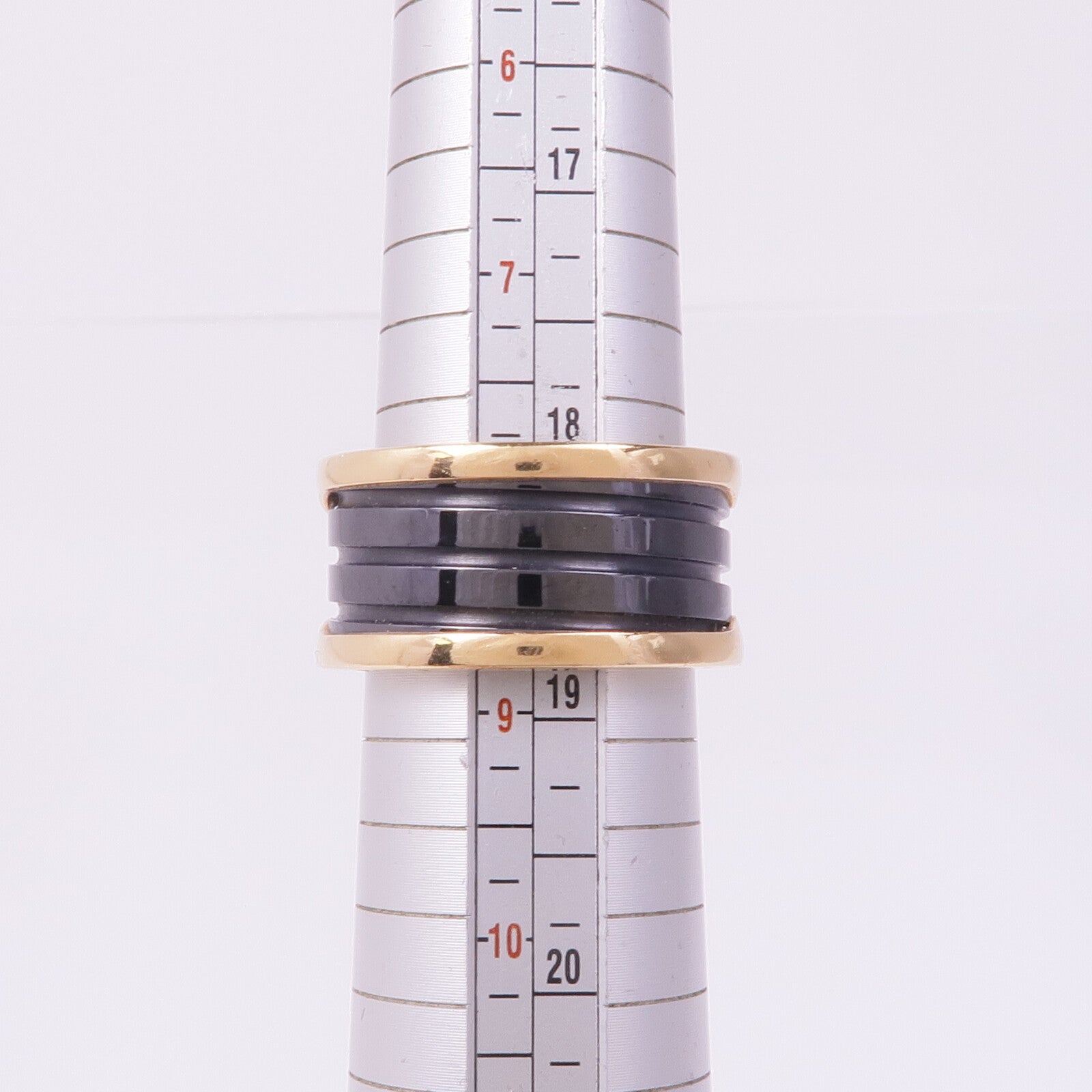 BVLGARI 18K玫瑰金/陶瓷B-zero 3 Band Ring戒指BVLGARI#59/US#8