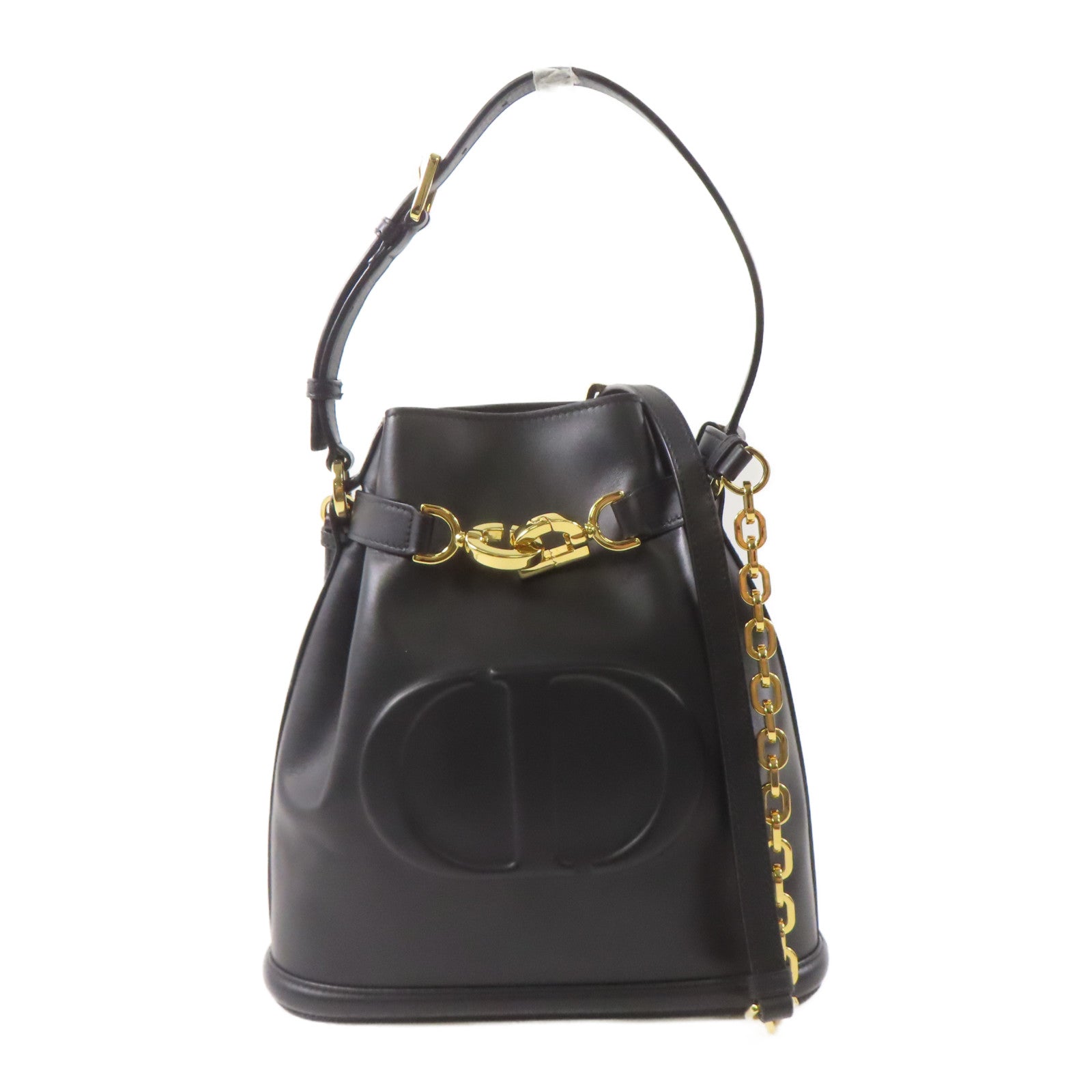 Dior 牛皮皮革C'est Dior Bag金扣手挽肩背兩用袋黑色