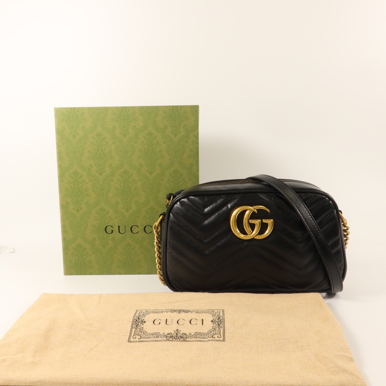 GUCCI 牛皮皮革GG Marmont Small肩背袋