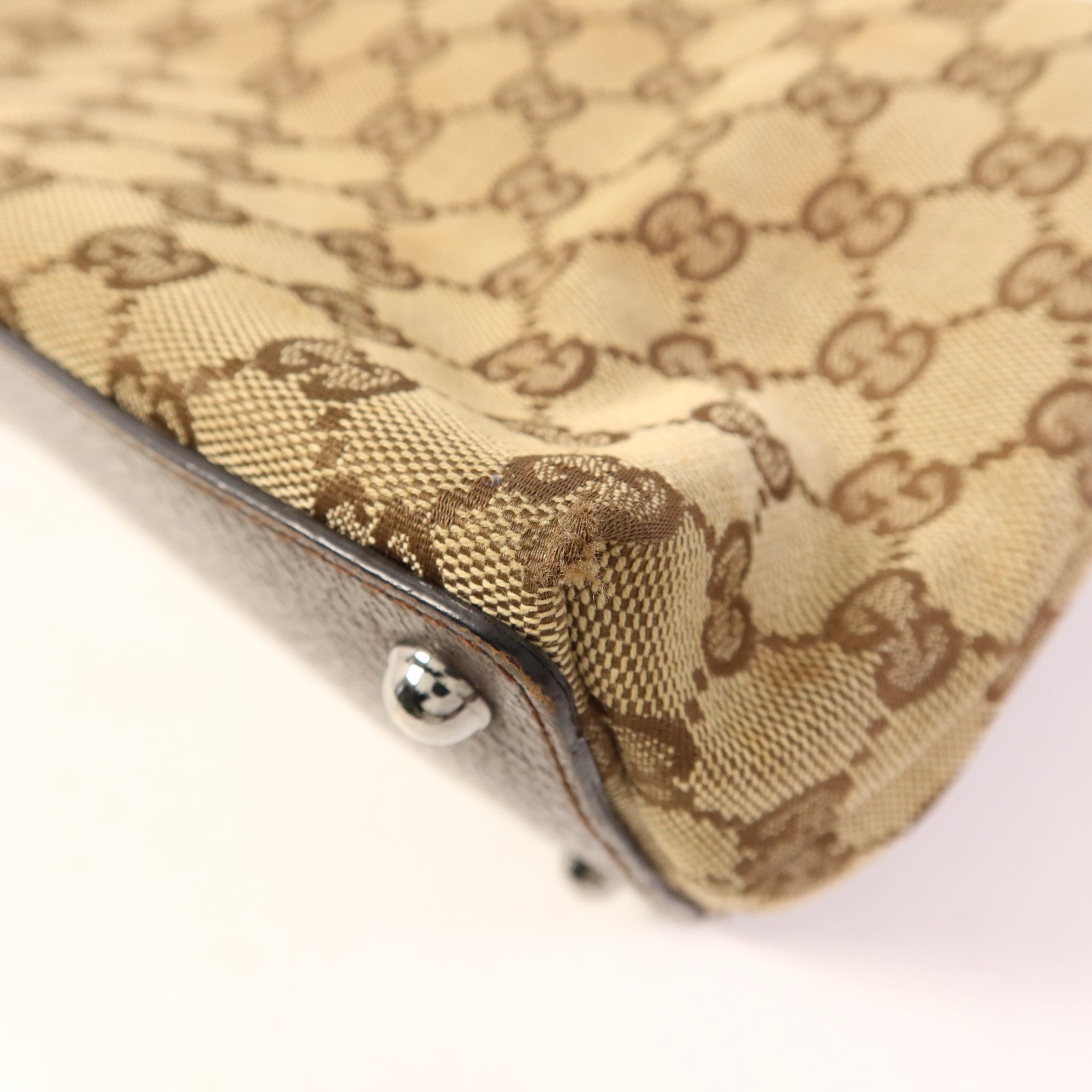 GUCCI 帆布Shoulder Bag銀扣肩背袋