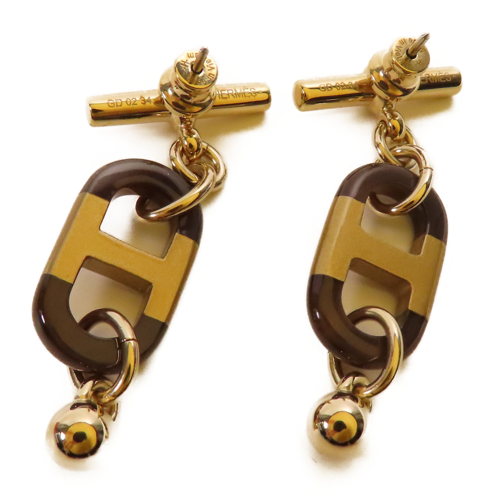HERMES 金屬/水牛角Sur Mer Earrings耳環