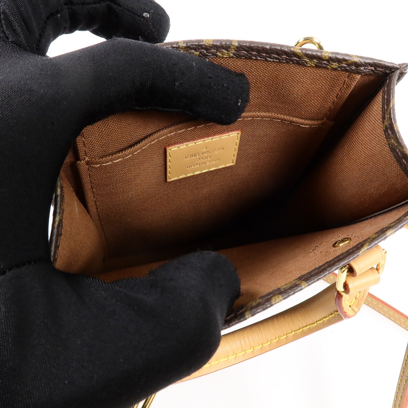LOUIS VUITTON Monogram Petit Sac Plat手挽肩背兩用袋
