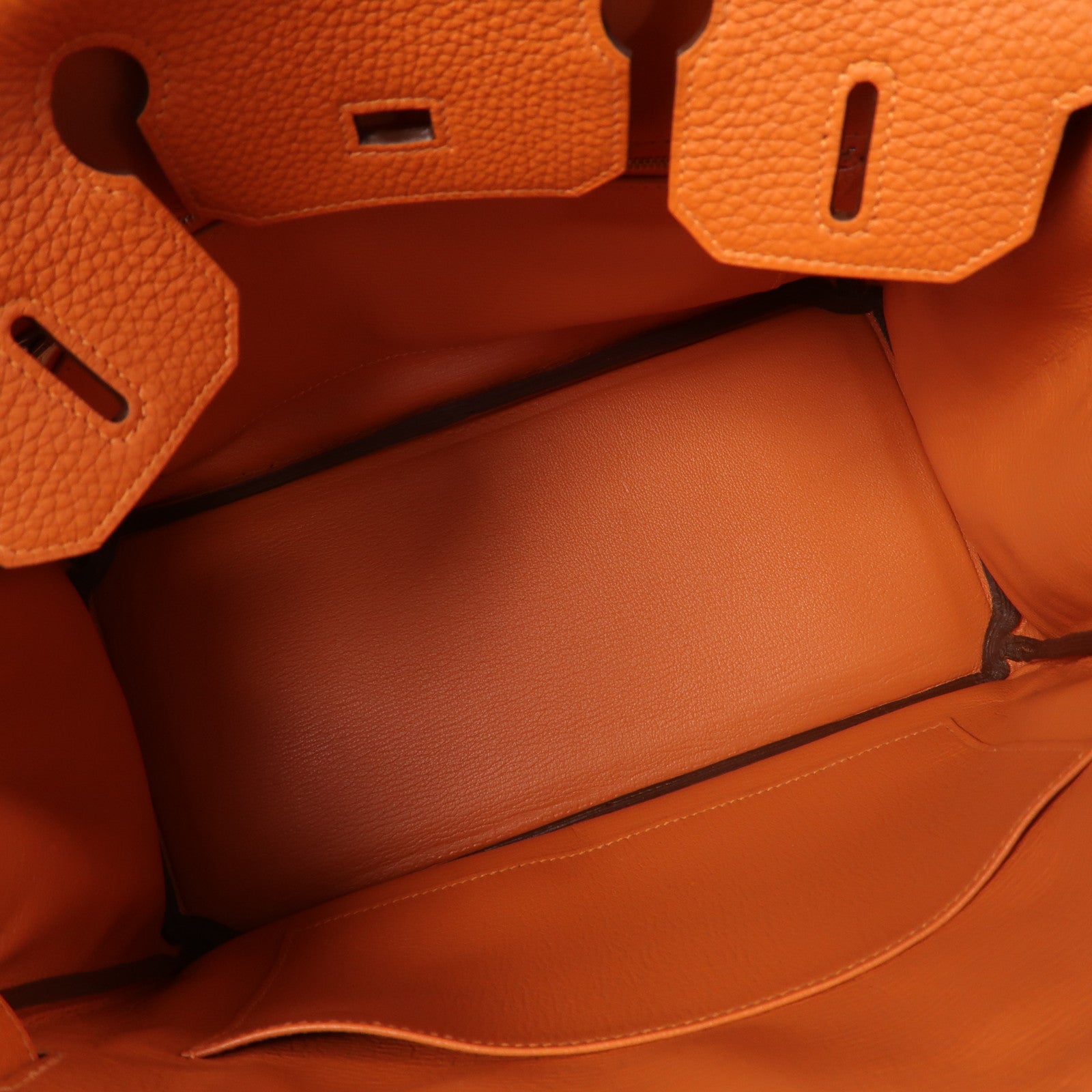HERMES Togo皮革Birkin 30銀扣手挽袋橙色