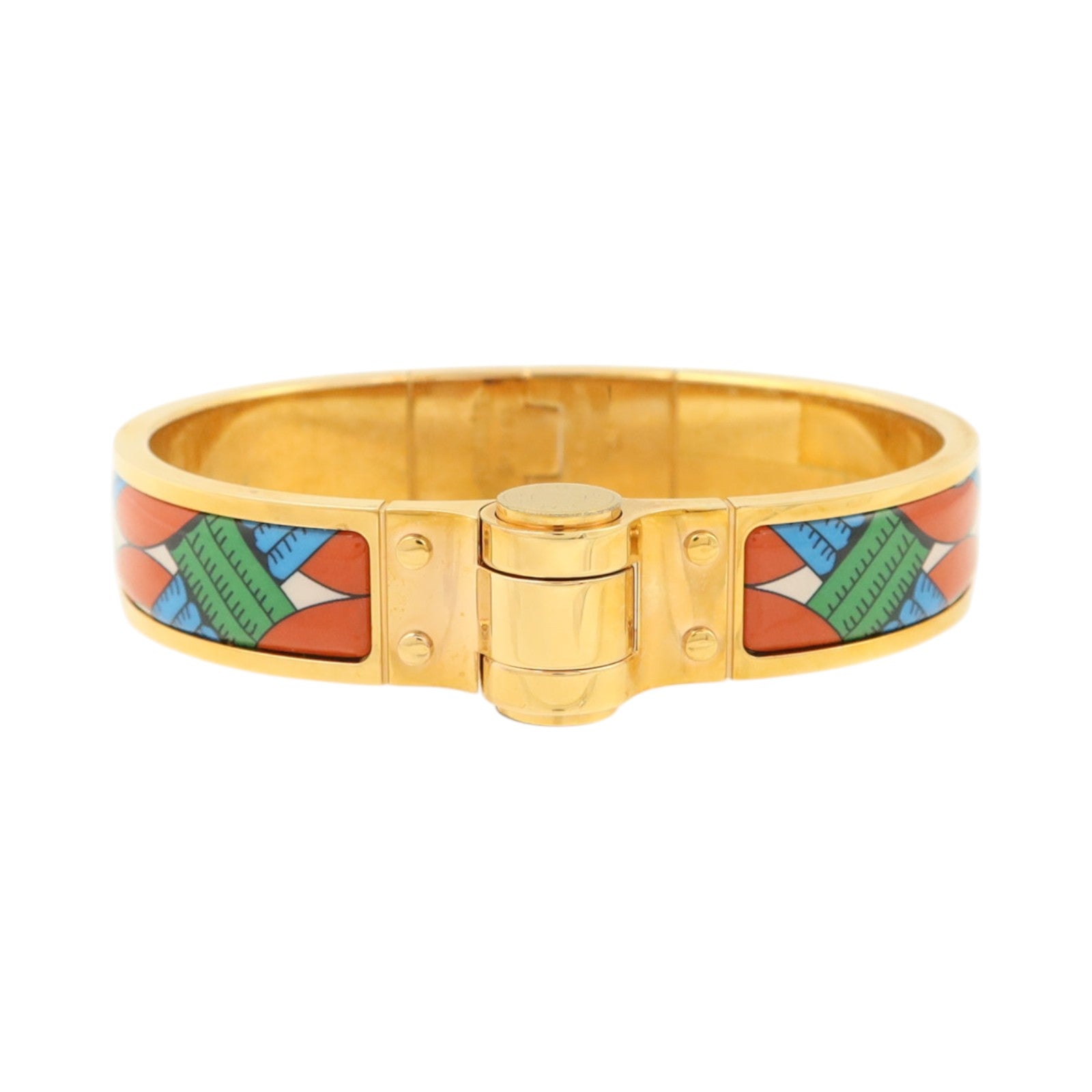 HERMES 金屬/琺瑯Charniere Narrow Bangle手鐲