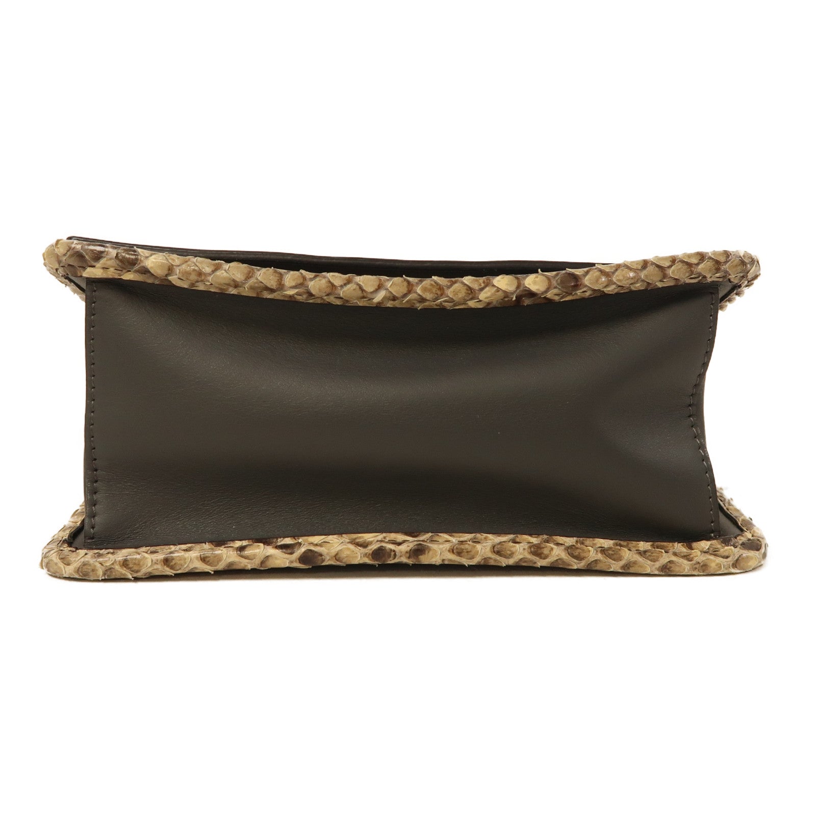 FENDI 【激減優惠】蛇皮皮革Kan I鏈帶肩背袋灰色