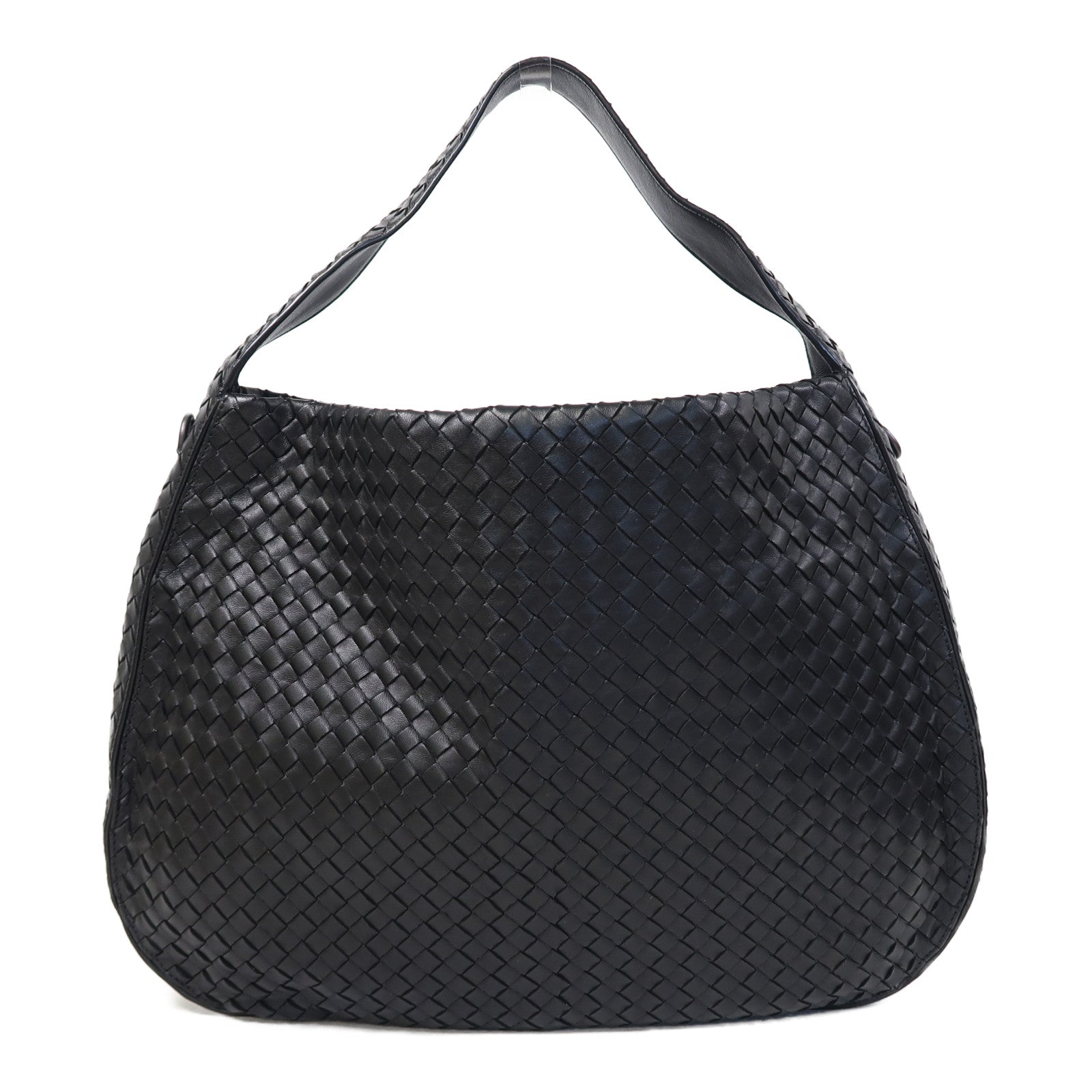 BOTTEGA VENETA 織紋羊皮皮革Shoulder Bag肩背袋黑色
