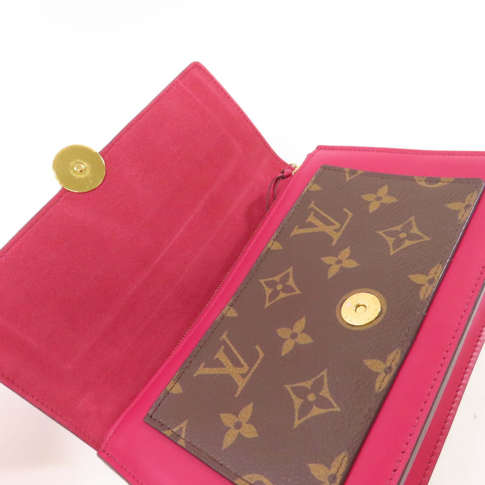 LOUIS VUITTON Monogram Flore Chai Shoulder Bag金扣肩背袋啡色/酒紅色