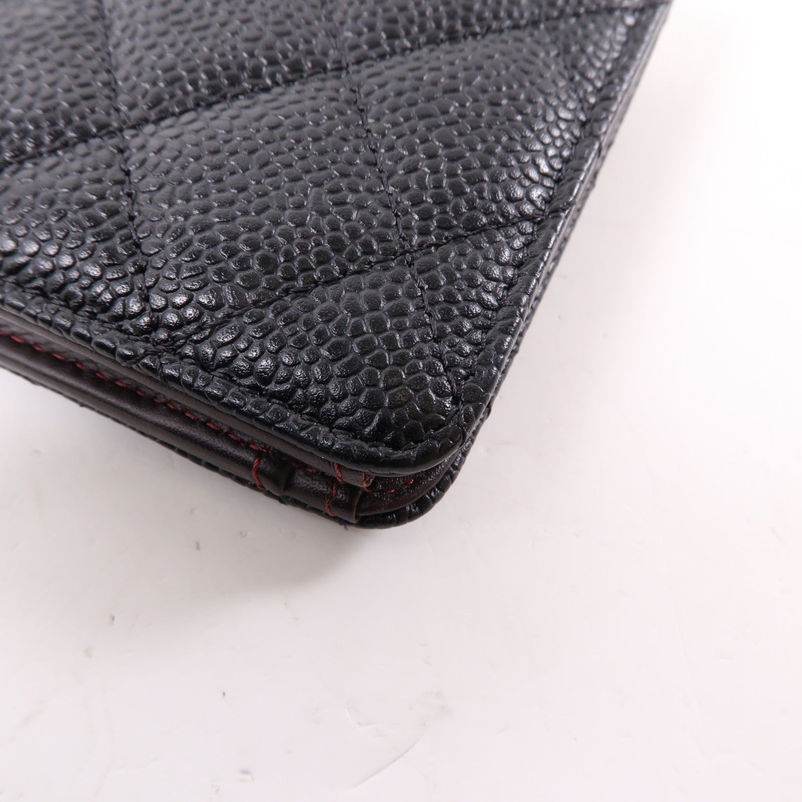 CHANEL 牛皮皮革Wallet金扣長錢包黑色