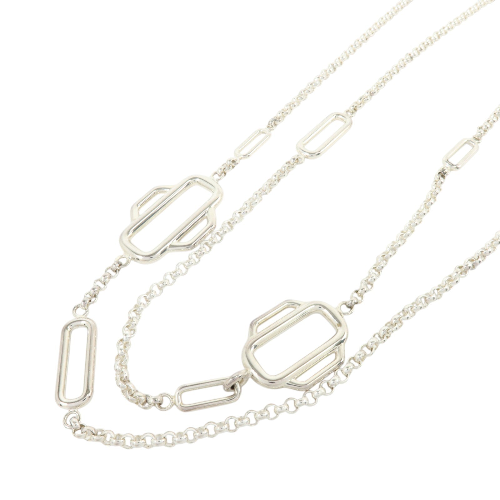 HERMES 925純銀Sautoir Attelage 120 Necklace項鏈