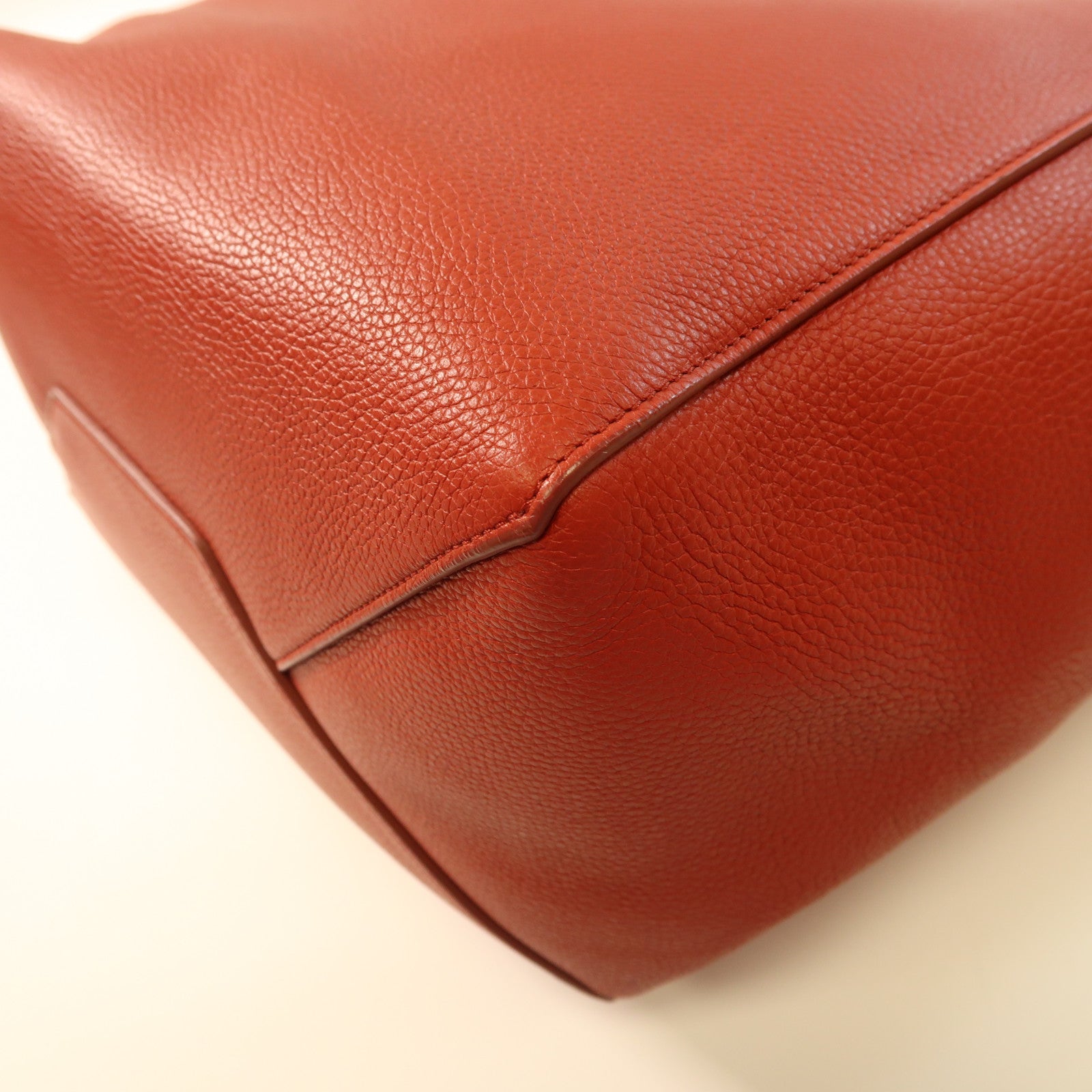 CELINE 牛皮皮革Tote Bag金扣手挽袋紅色