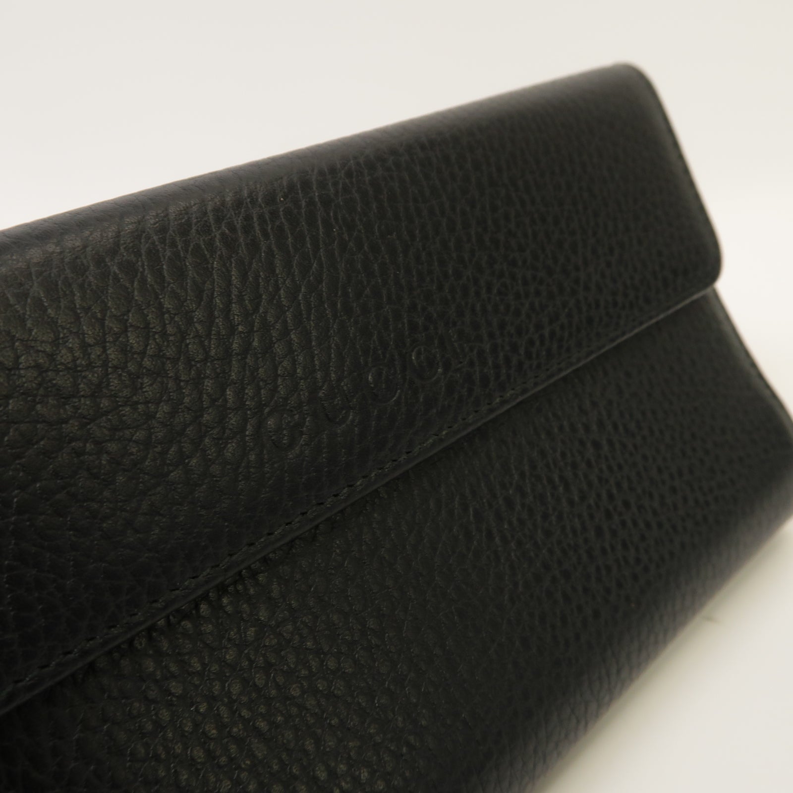 GUCCI 【激減優惠】牛皮皮革Long Wallet金扣長錢包黑色