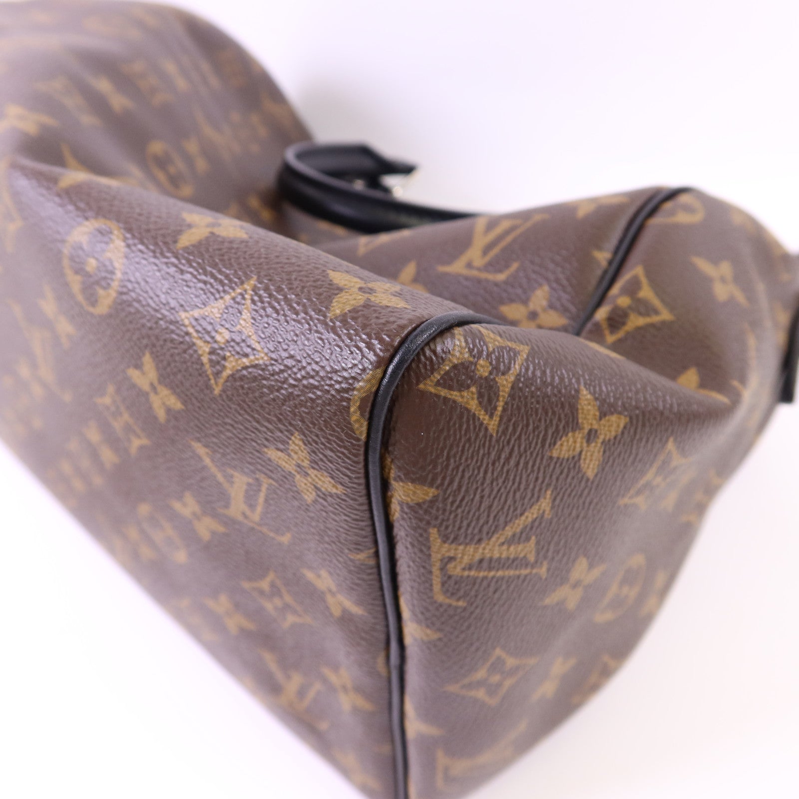 LOUIS VUITTON Monogram Speedy Soft 30 Dark銀扣手挽肩背兩用袋