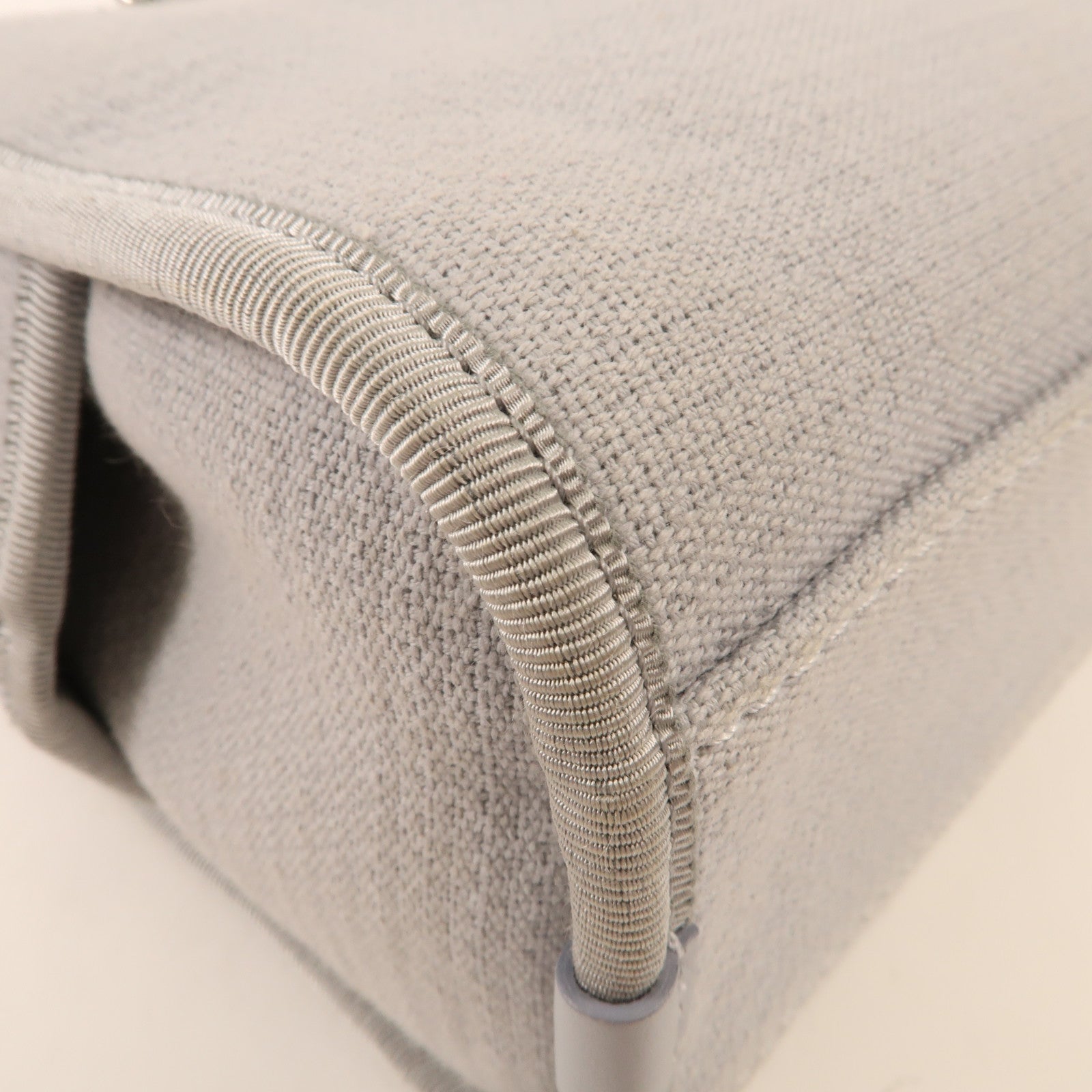 CHANEL 帆布Deauville Bowling銀扣手挽肩背兩用袋