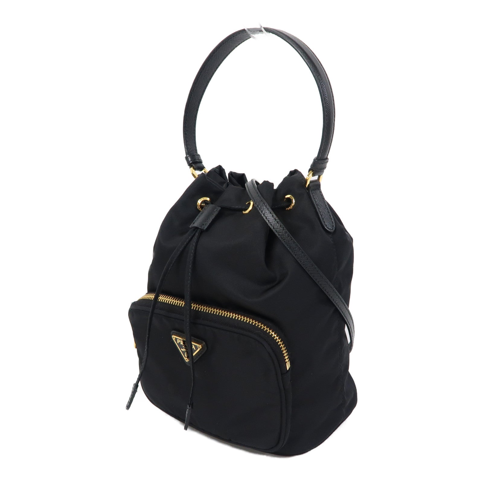 PRADA 尼龍2 Way Shoulder Bag金扣手挽肩背兩用袋黑色