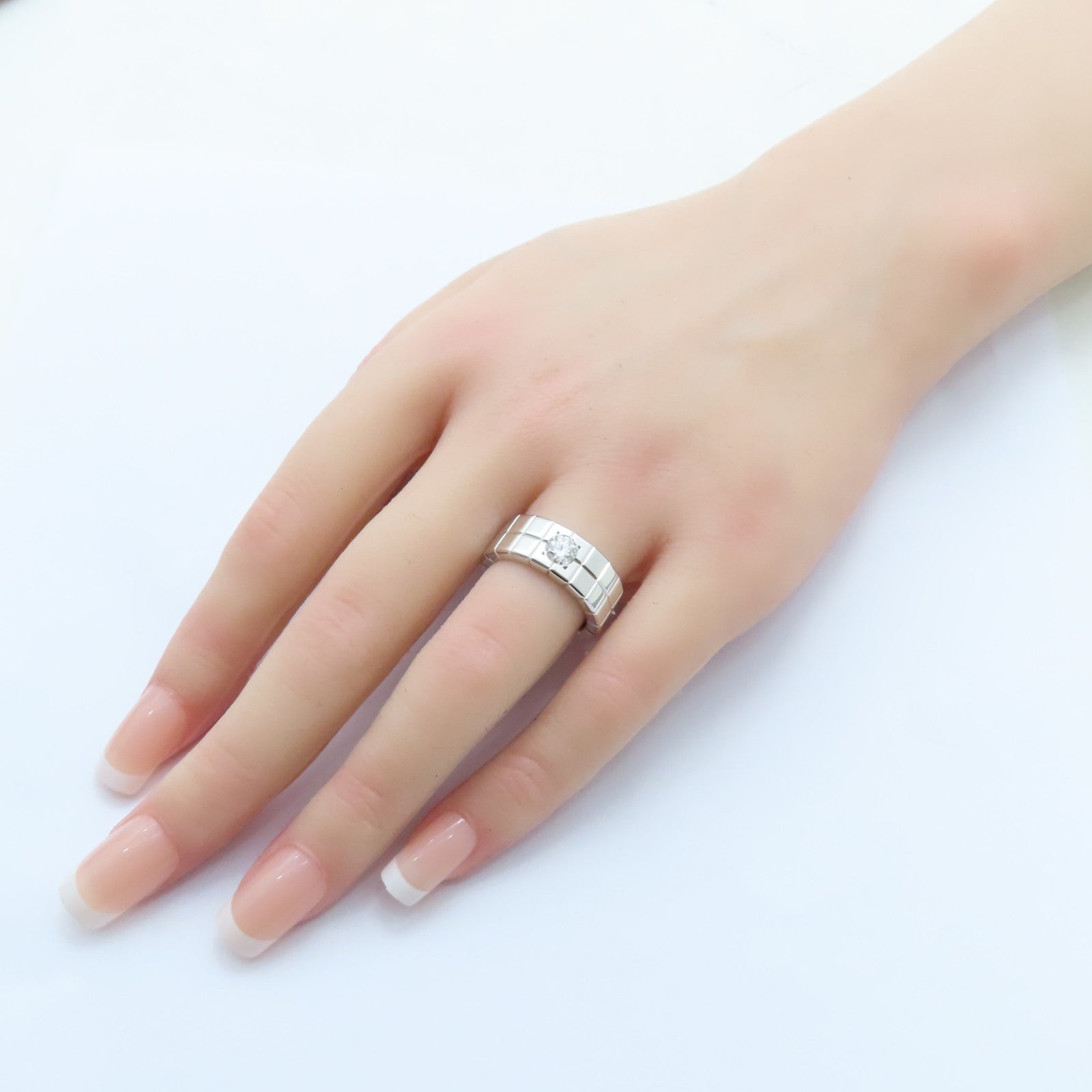 Chopard 18K白金Ice Cube Diamond戒指US#6.25/