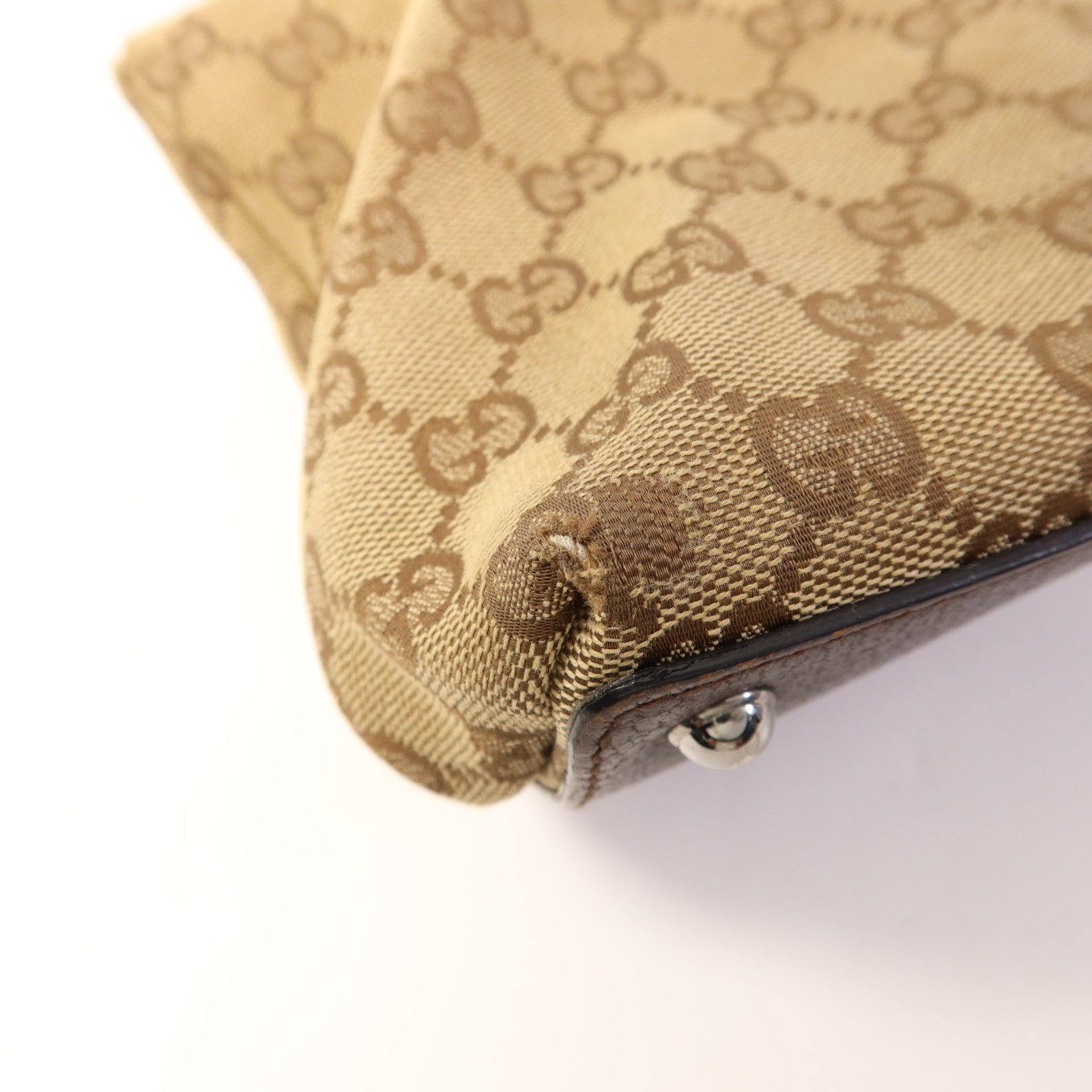 GUCCI 帆布Shoulder Bag銀扣肩背袋