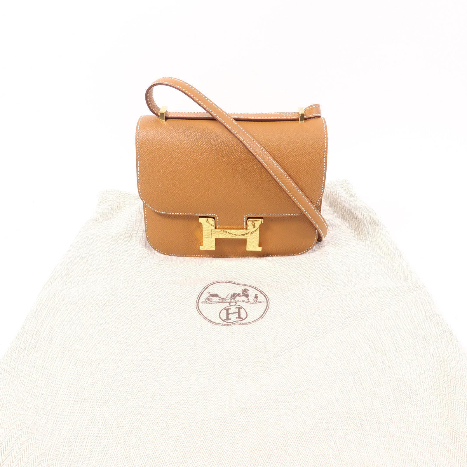 HERMES Epsom皮革Constance Mini金扣肩背袋