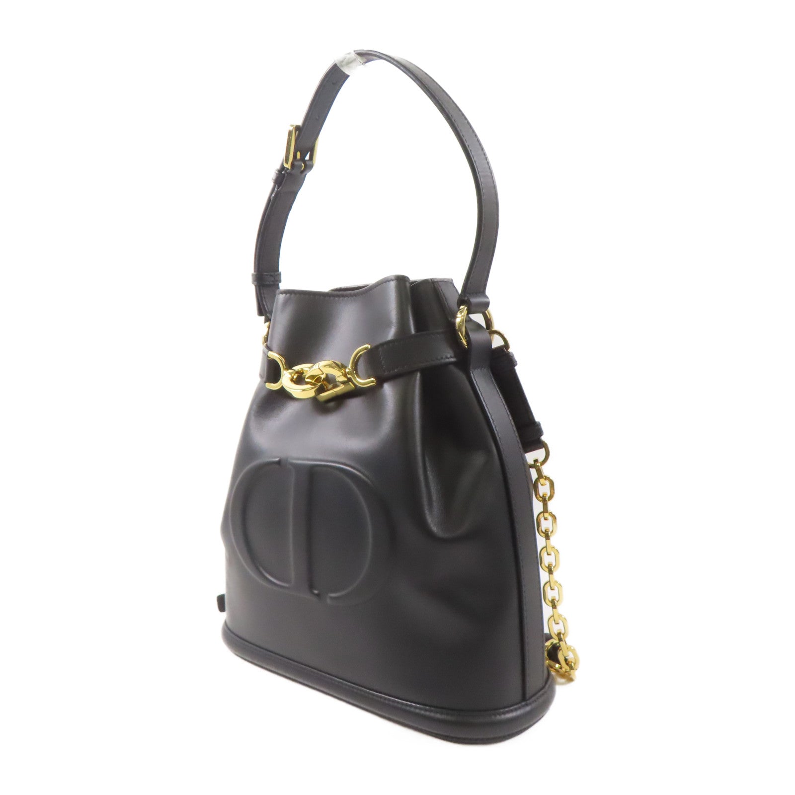 Dior 牛皮皮革C'est Dior Bag金扣手挽肩背兩用袋黑色