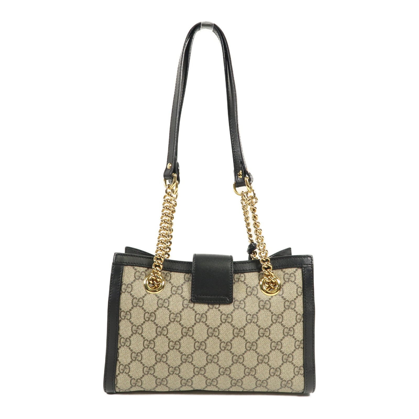 GUCCI GG GHW Padlock GG Small Shoulder Bag 498156 Coated Canvas Brown/Black