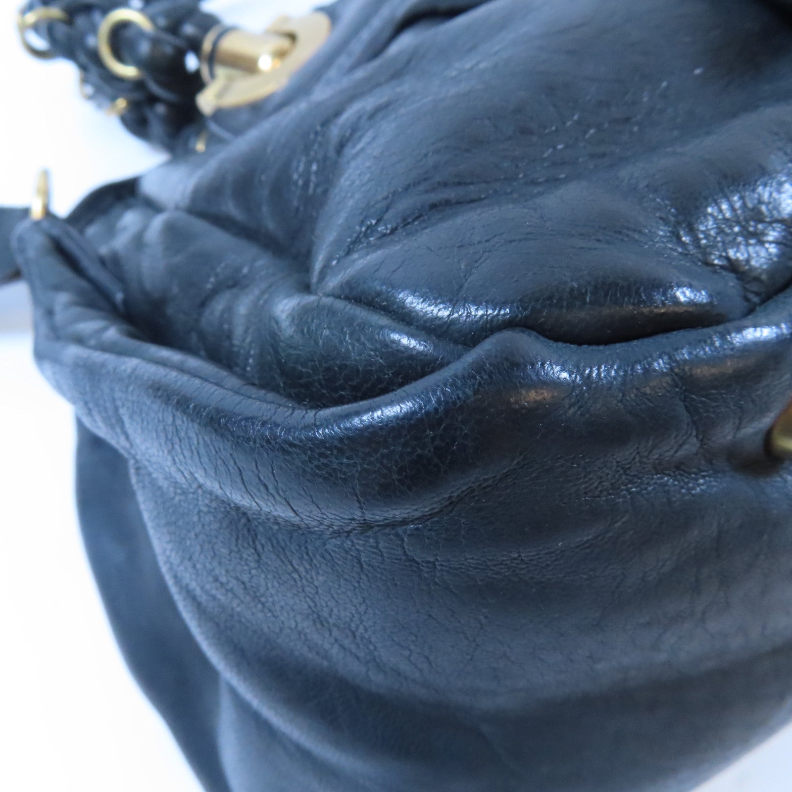 Chloe 牛皮皮革Shoulder Bag金扣肩背袋黑色