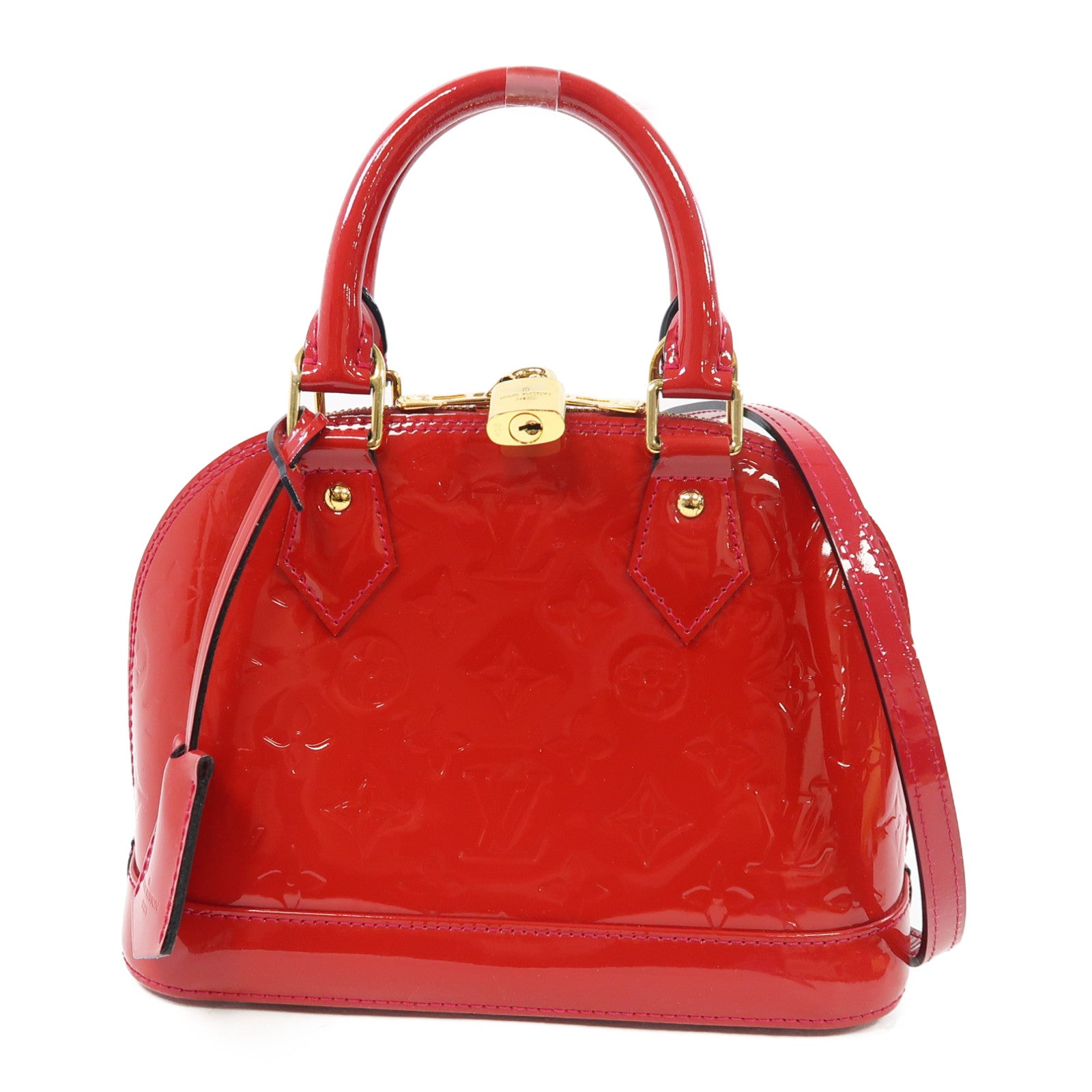 LOUIS VUITTON Vernis Alma BB金扣手挽肩背兩用袋紅色