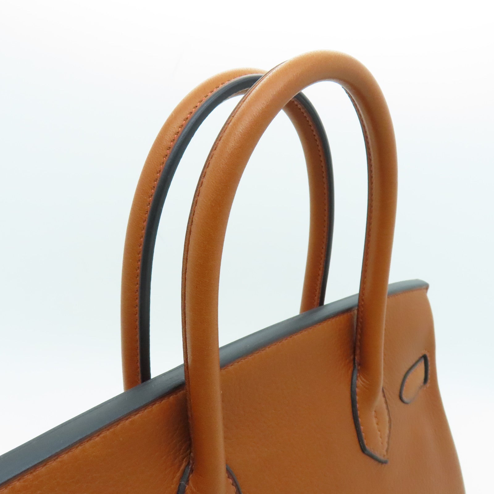 HERMES Vache皮革Birkin 30金扣手挽袋铜色
