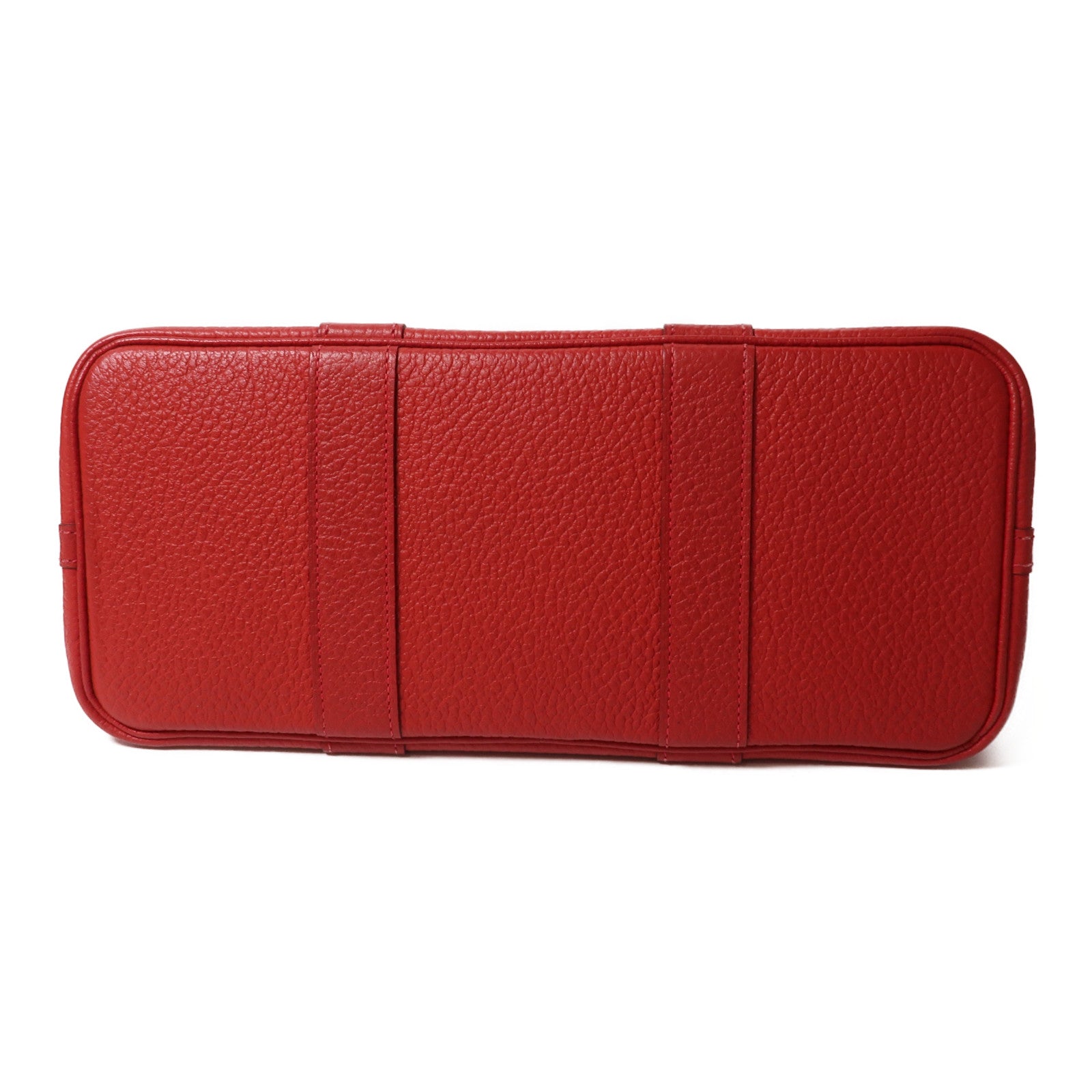 HERMES Country皮革Garden Party TPM銀扣手挽袋紅色