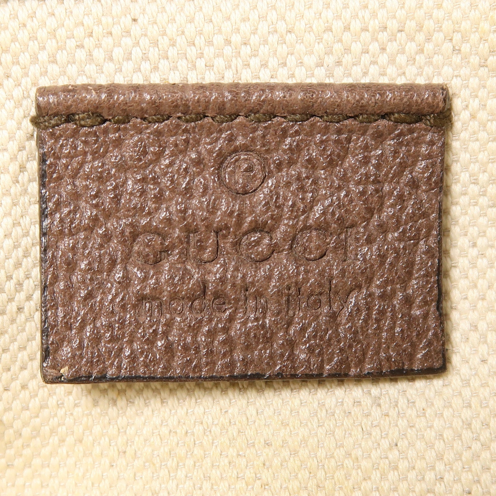 GUCCI GG GHW Shoulder Bag Painted Canvas Brown